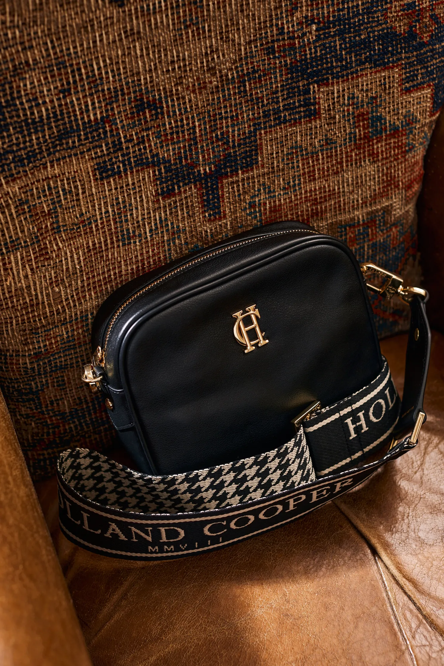 Abbot Bag Strap (Ecru Houndstooth)