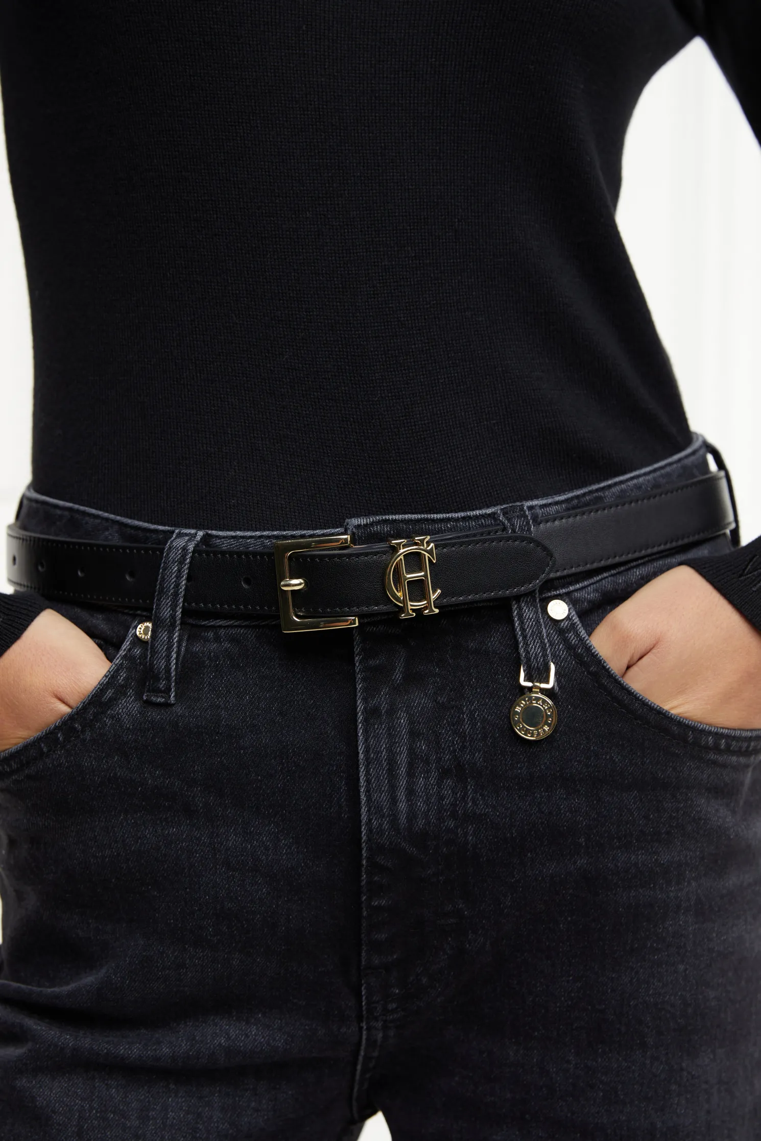Abbot Leather Belt (Black Gold)