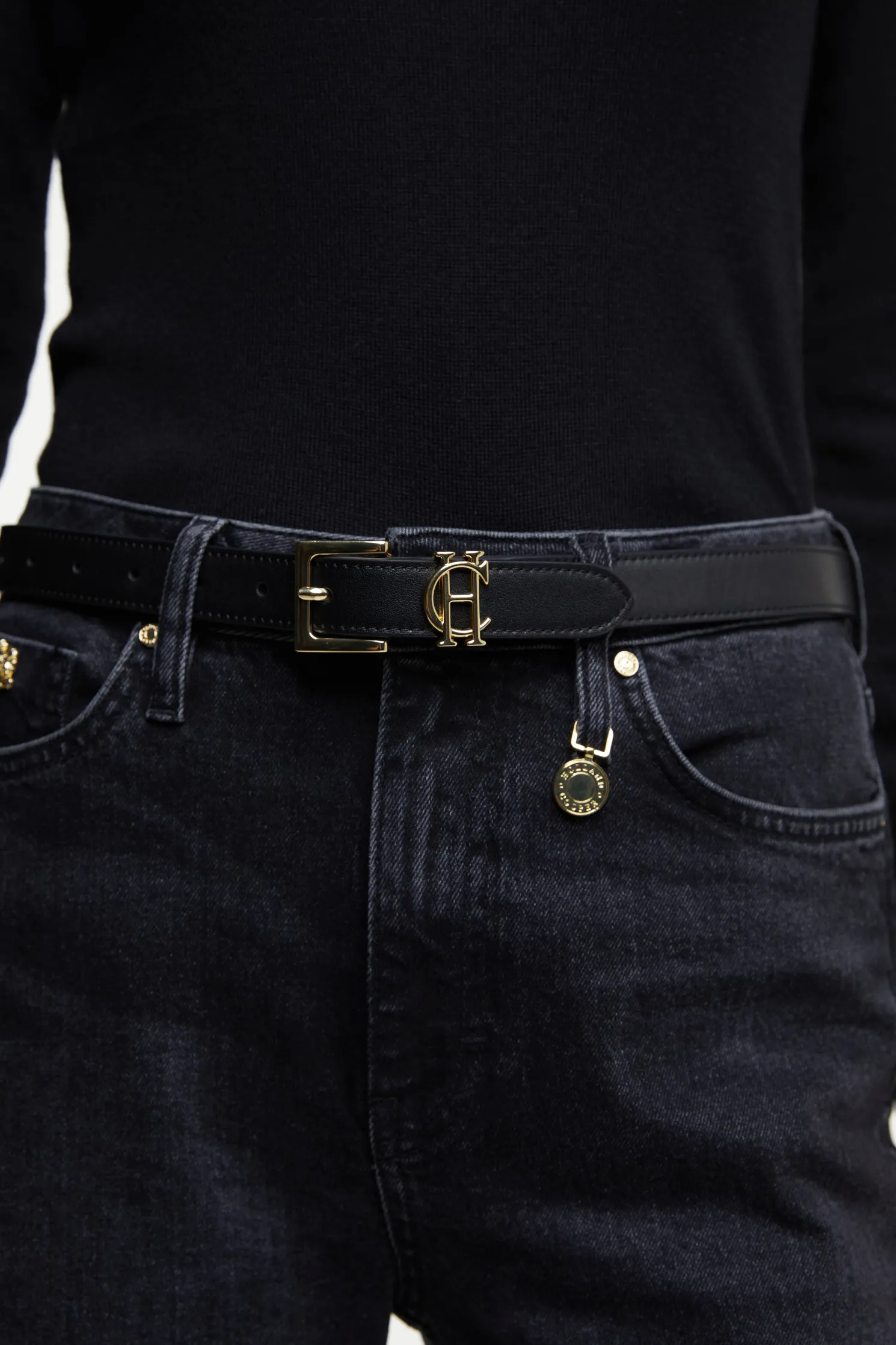 Abbot Leather Belt (Black Gold)
