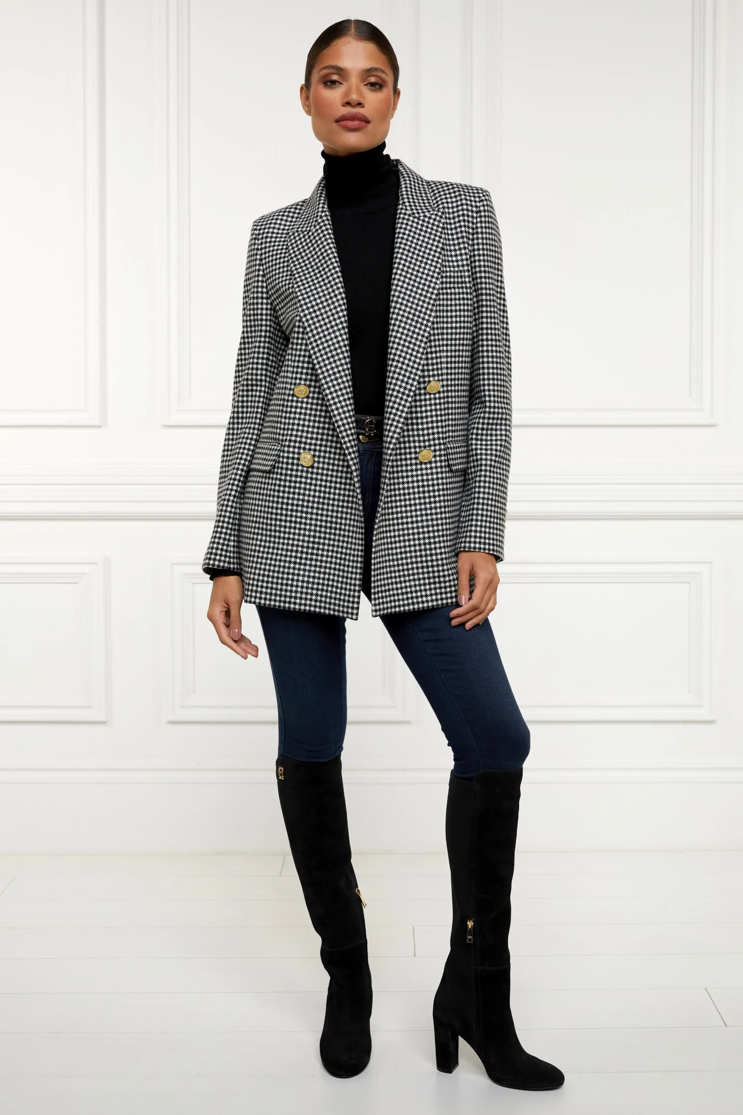 Albany Heeled Boot (Black Suede)