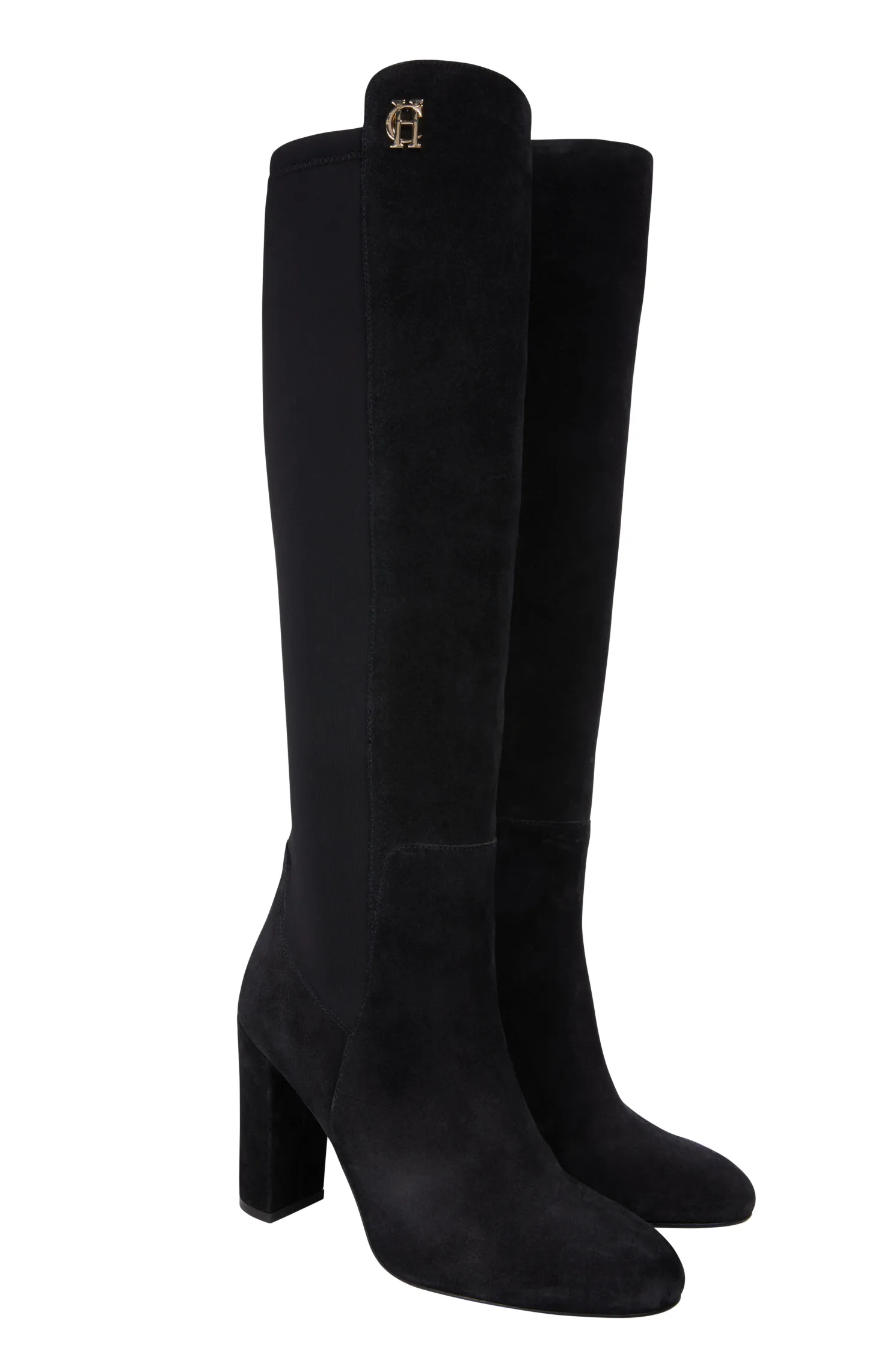 Albany Heeled Boot (Black Suede)