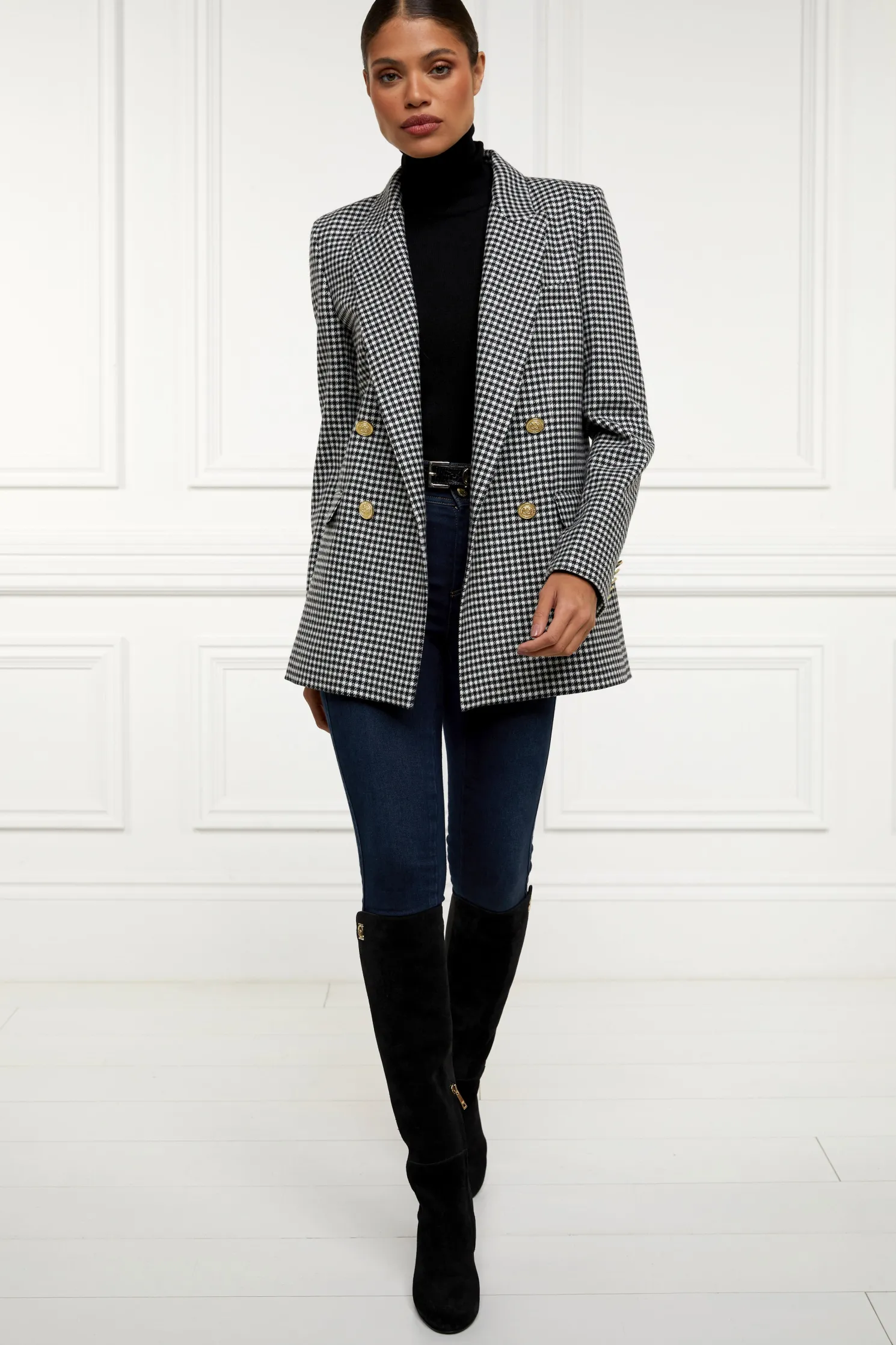 Albany Heeled Boot (Black Suede)