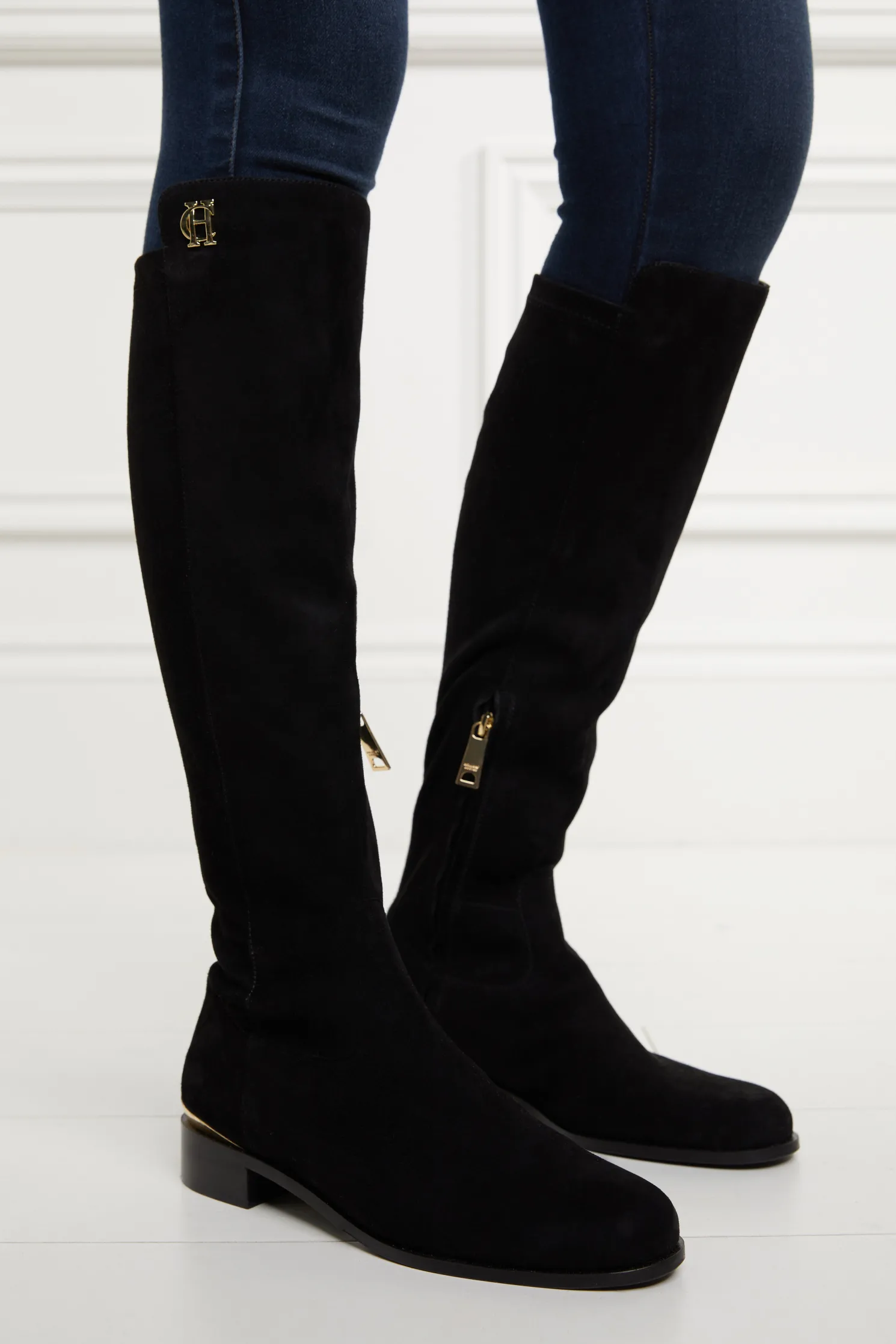 Albany Knee Boot (Black Suede)