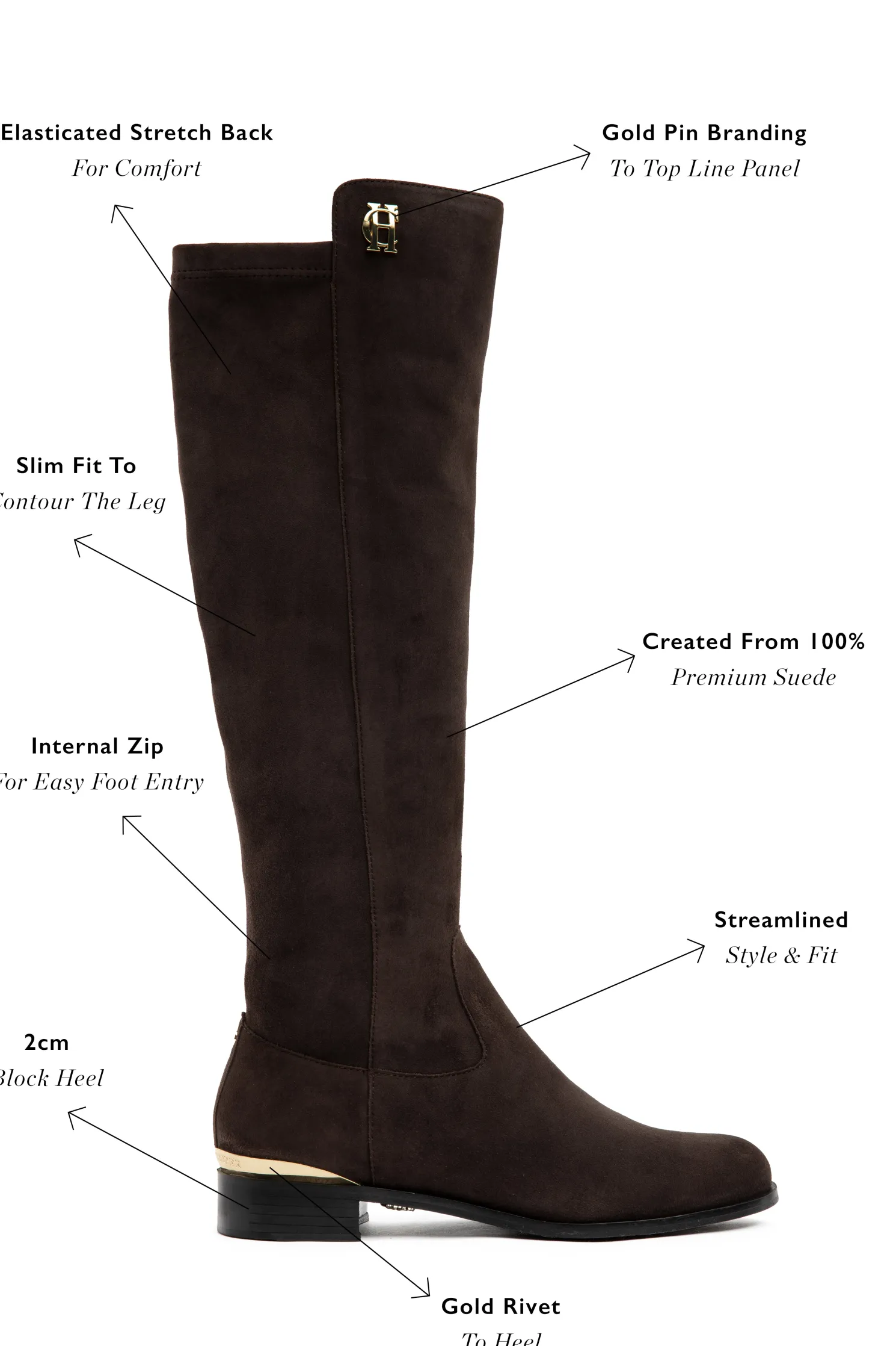 Albany Knee Boot (Chocolate Suede)