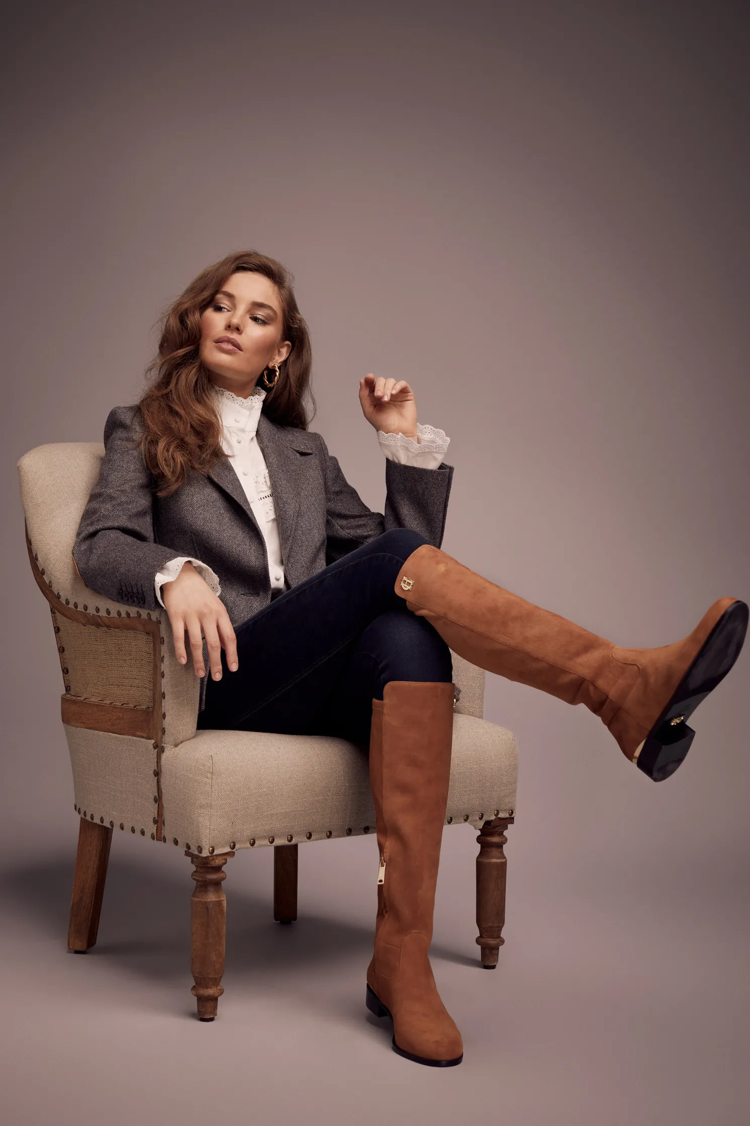 Albany Knee Boot (Tan Suede)