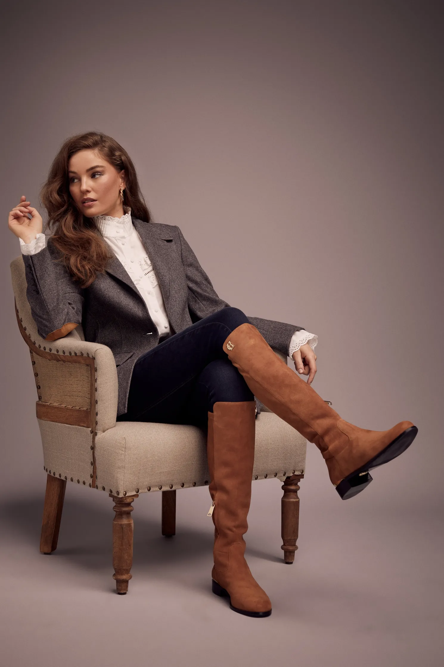 Albany Knee Boot (Tan Suede)