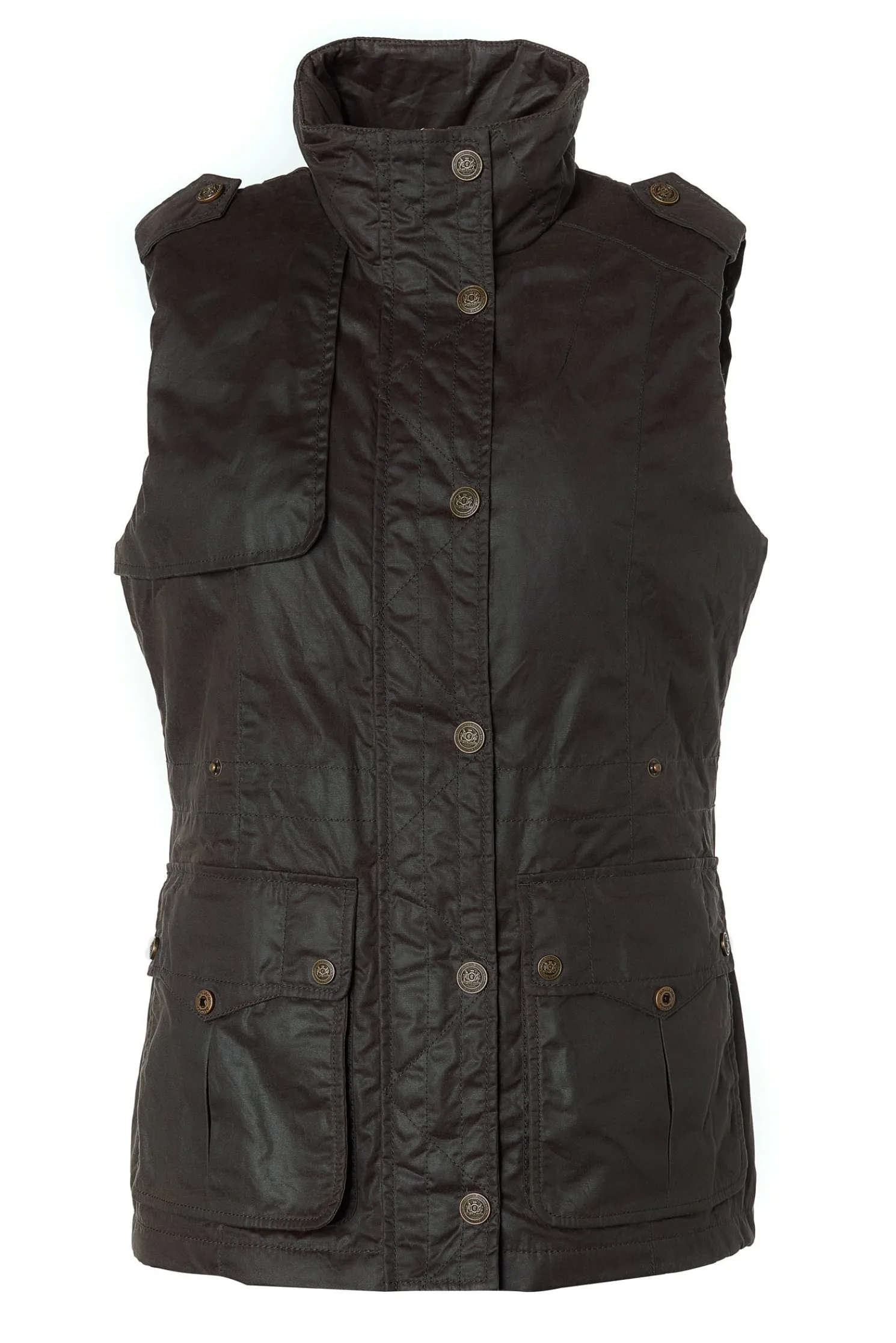 Alma Wax Gilet (Dark Olive)