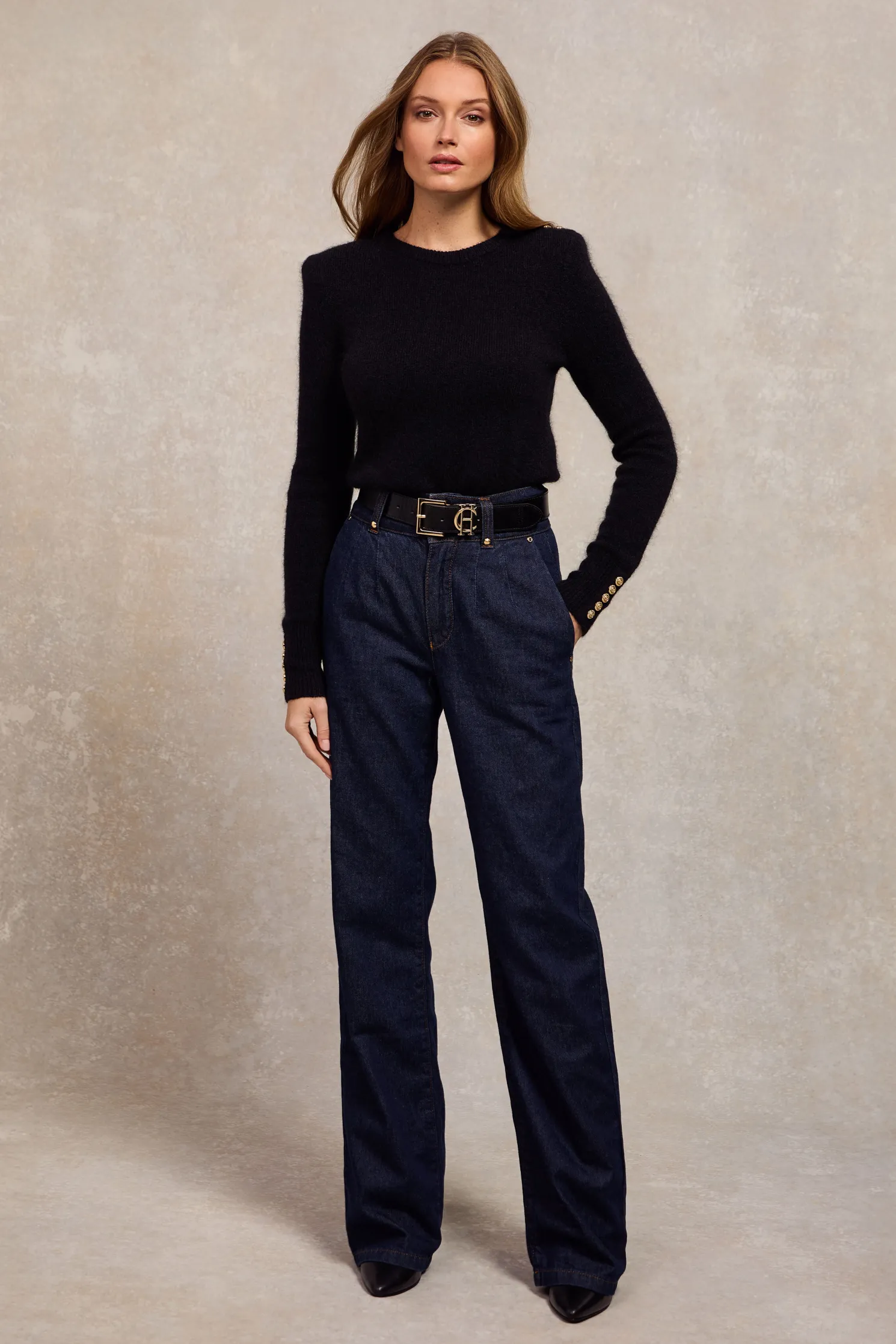 Amy Crew Neck Knit (Black)