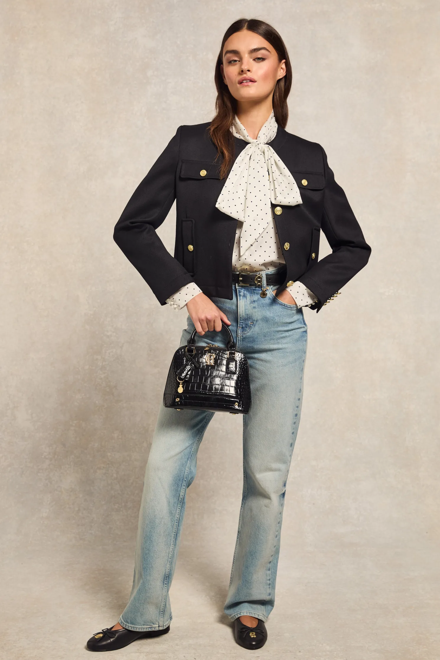 Ariella Blouse (White Polka Dot)