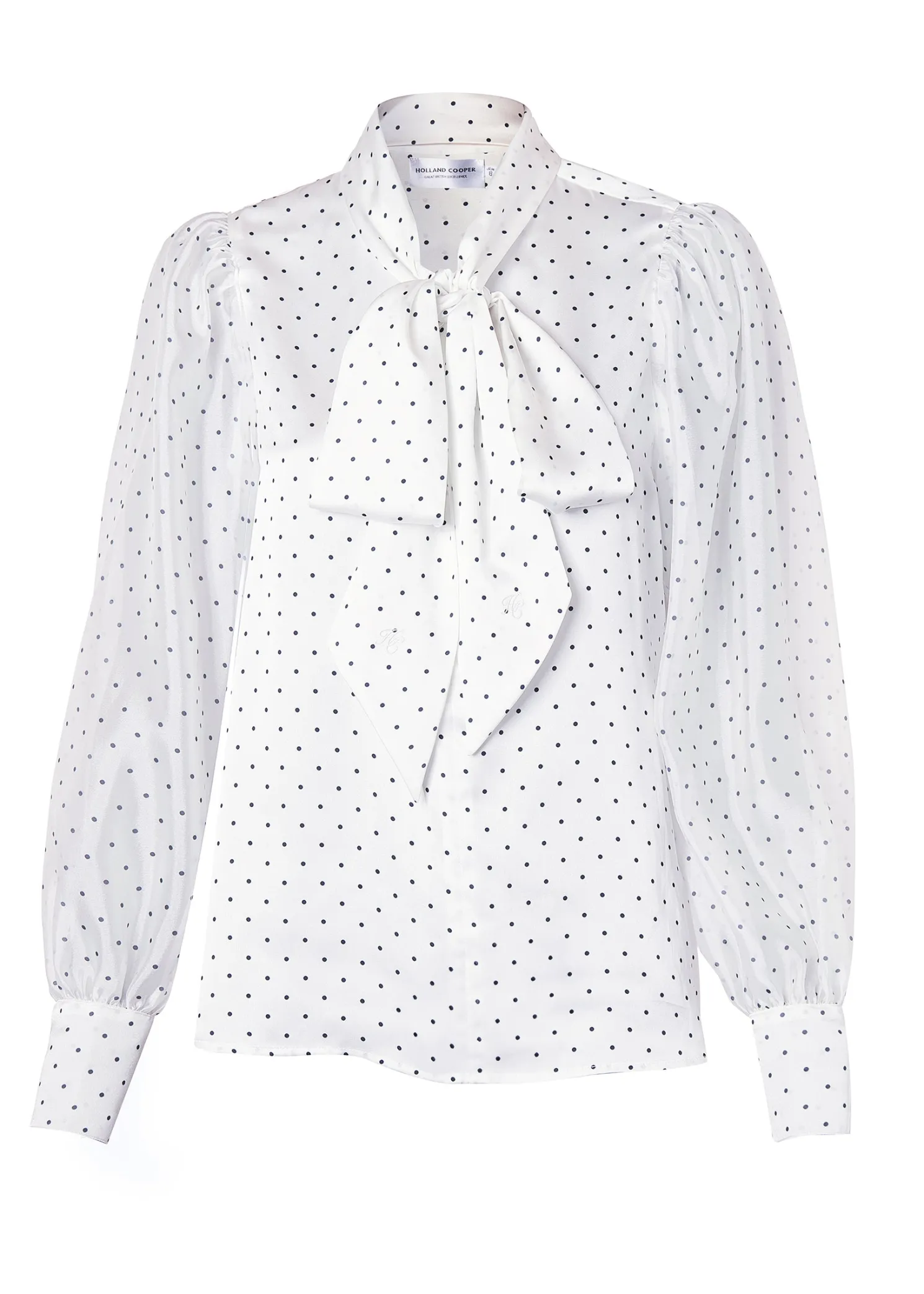 Ariella Blouse (White Polka Dot)