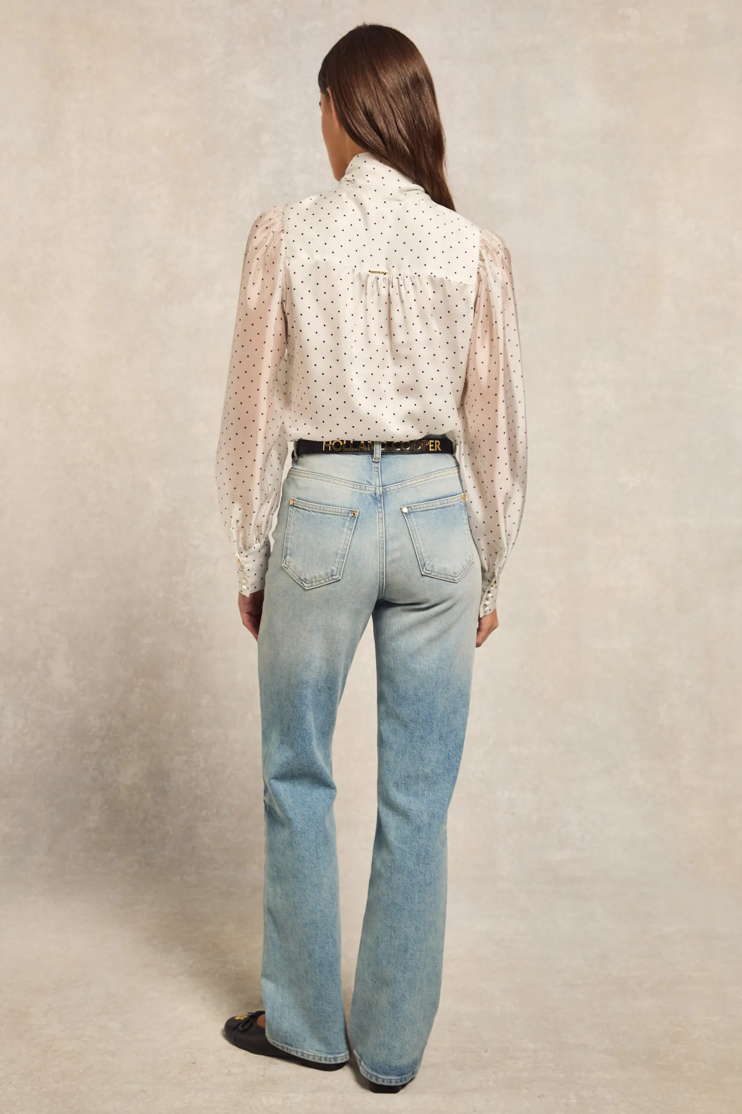 Ariella Blouse (White Polka Dot)