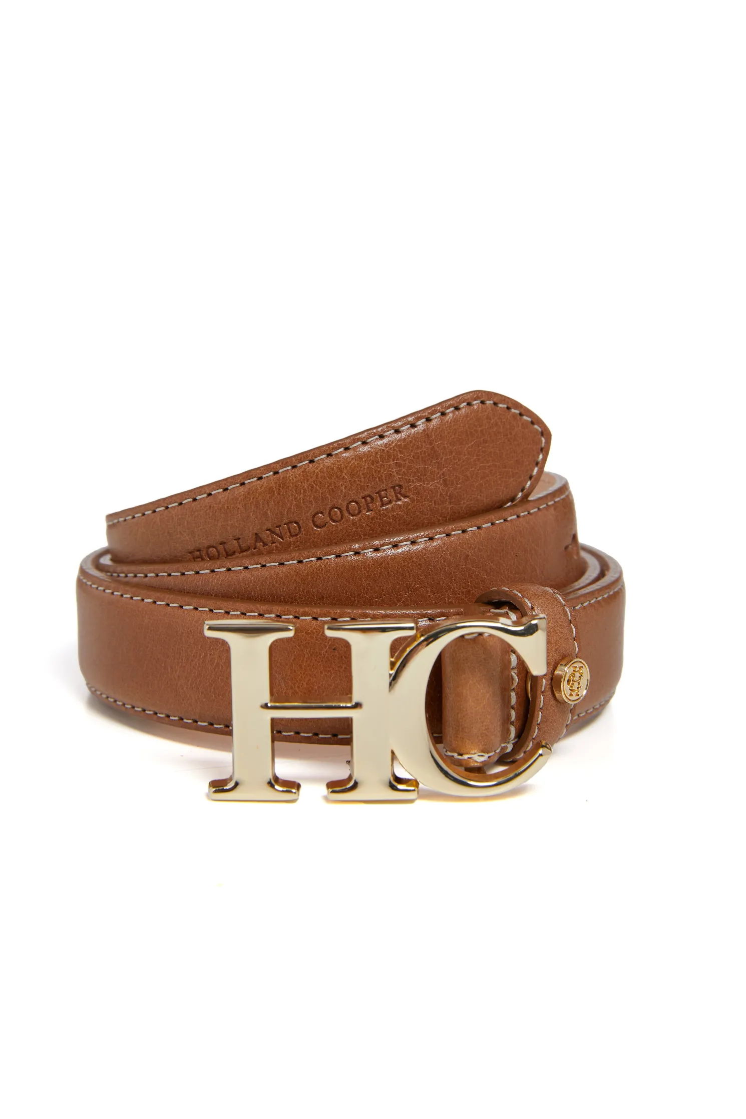 Atelier Slim Logo Belt (Tan Contrast)