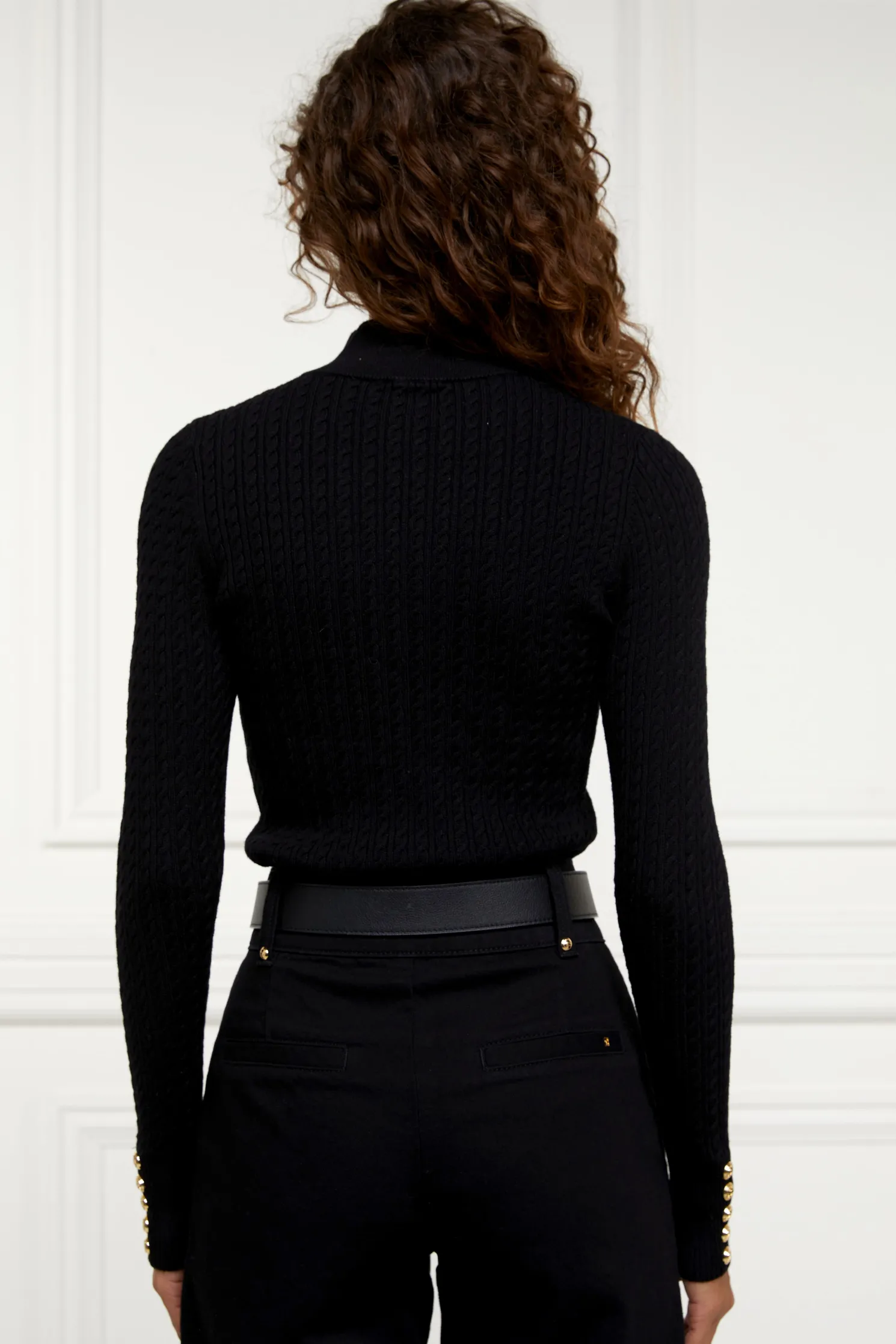 Ava Quarter Zip Knit (Black)