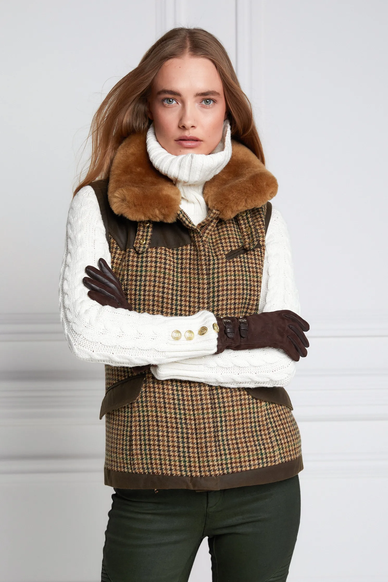 Aviator Gilet (Hailes Green Tweed)