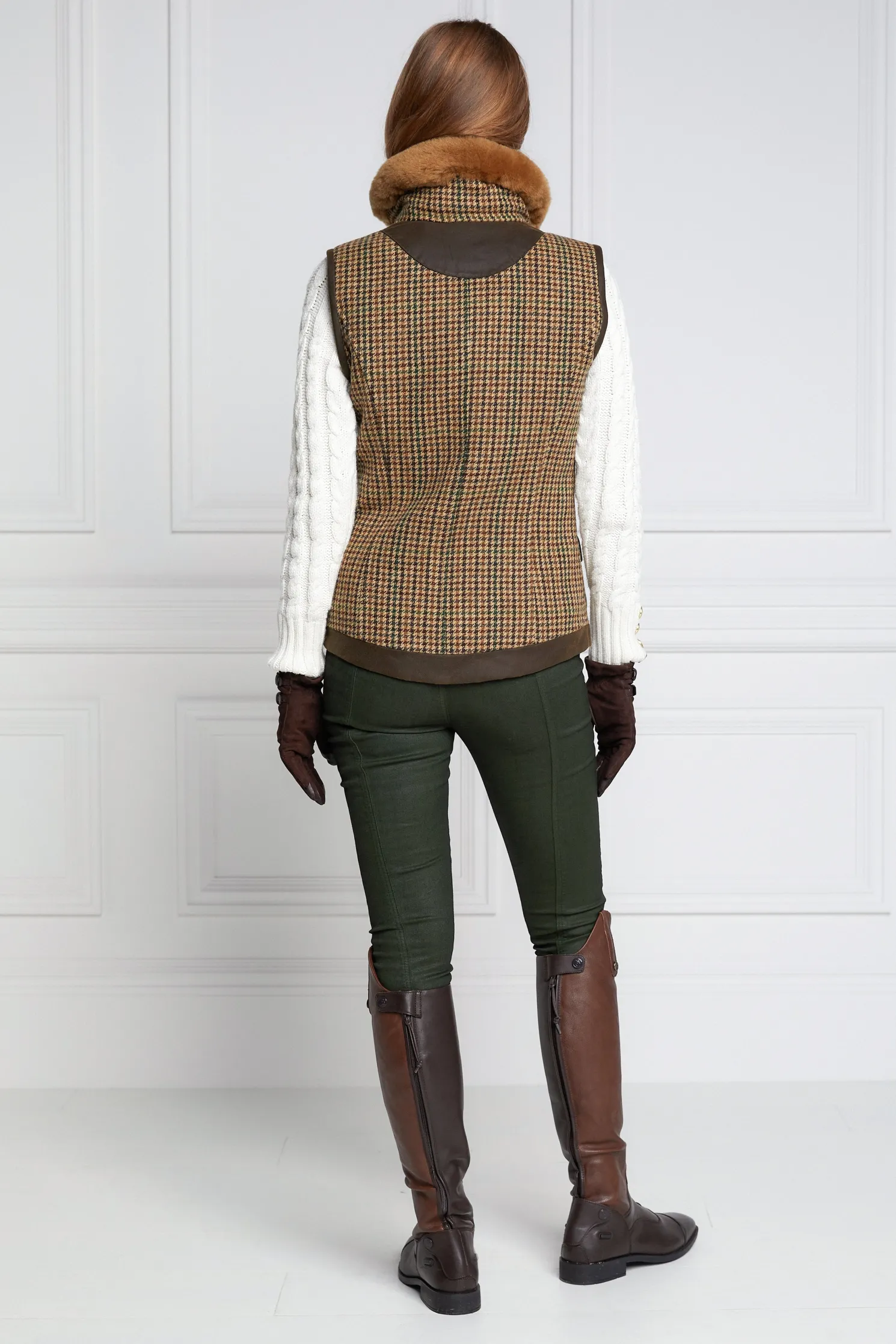 Aviator Gilet (Hailes Green Tweed)