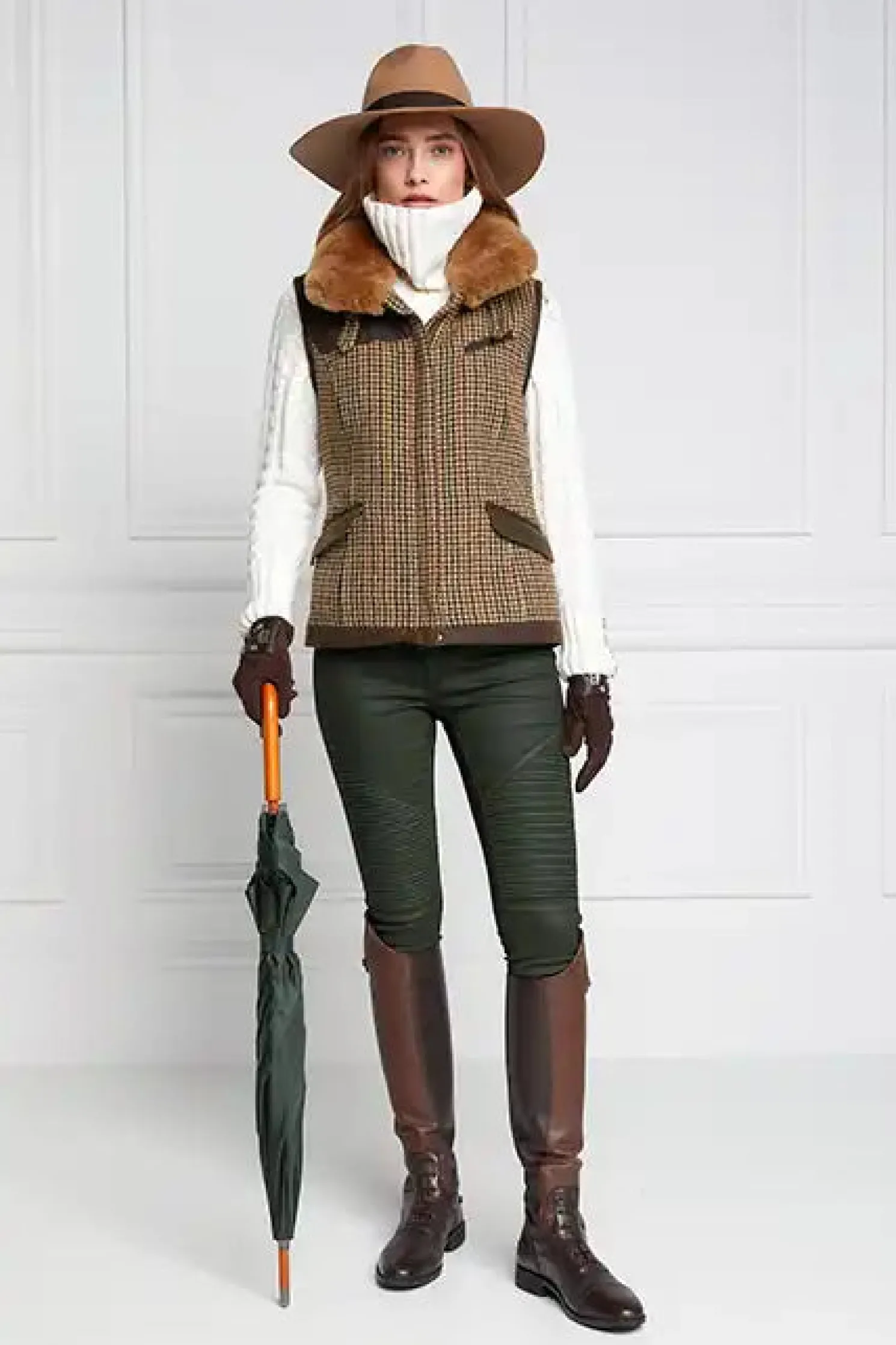 Aviator Gilet (Hailes Green Tweed)