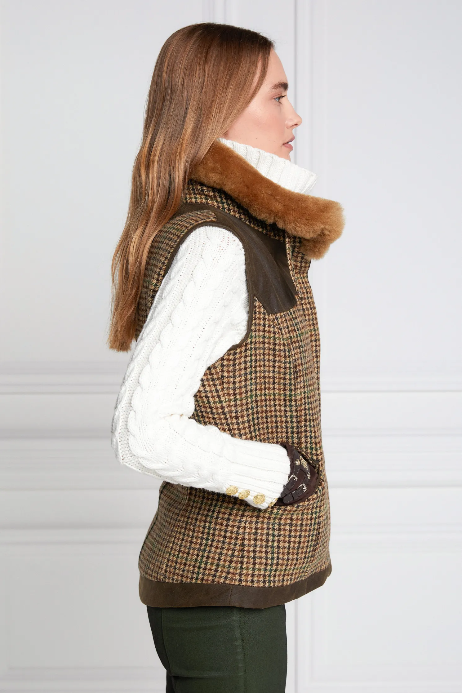 Aviator Gilet (Hailes Green Tweed)