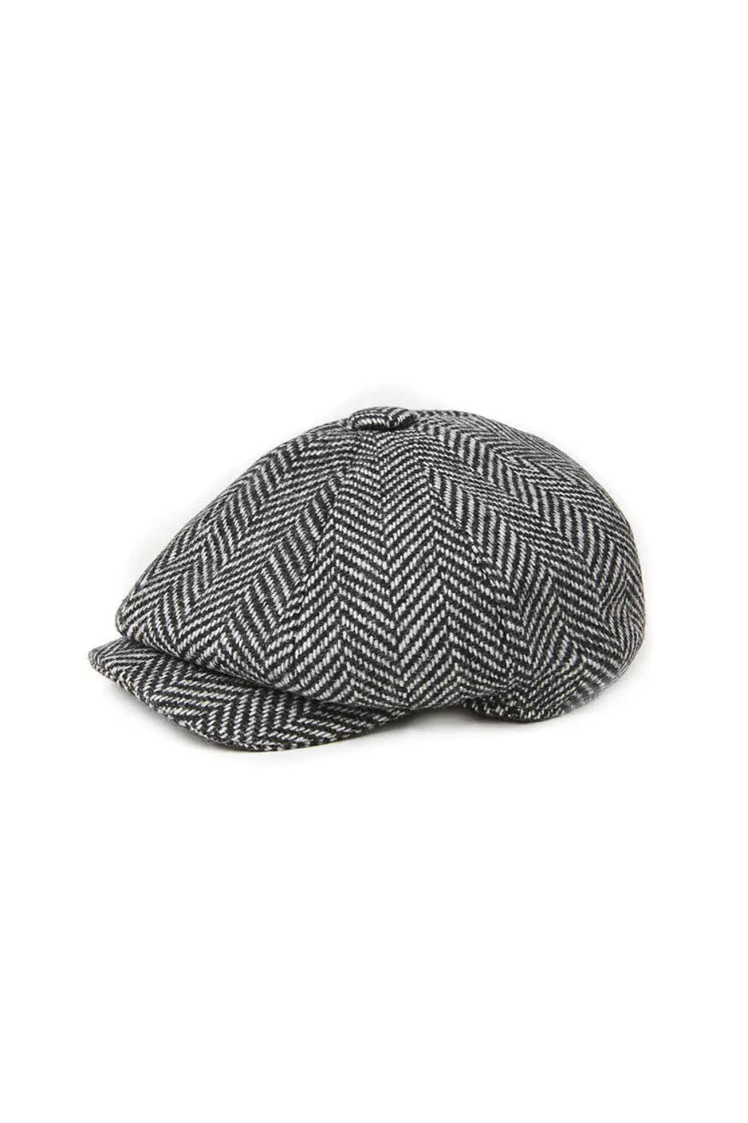 Baker Boy Cap (Wide Tooth Black Herringbone)