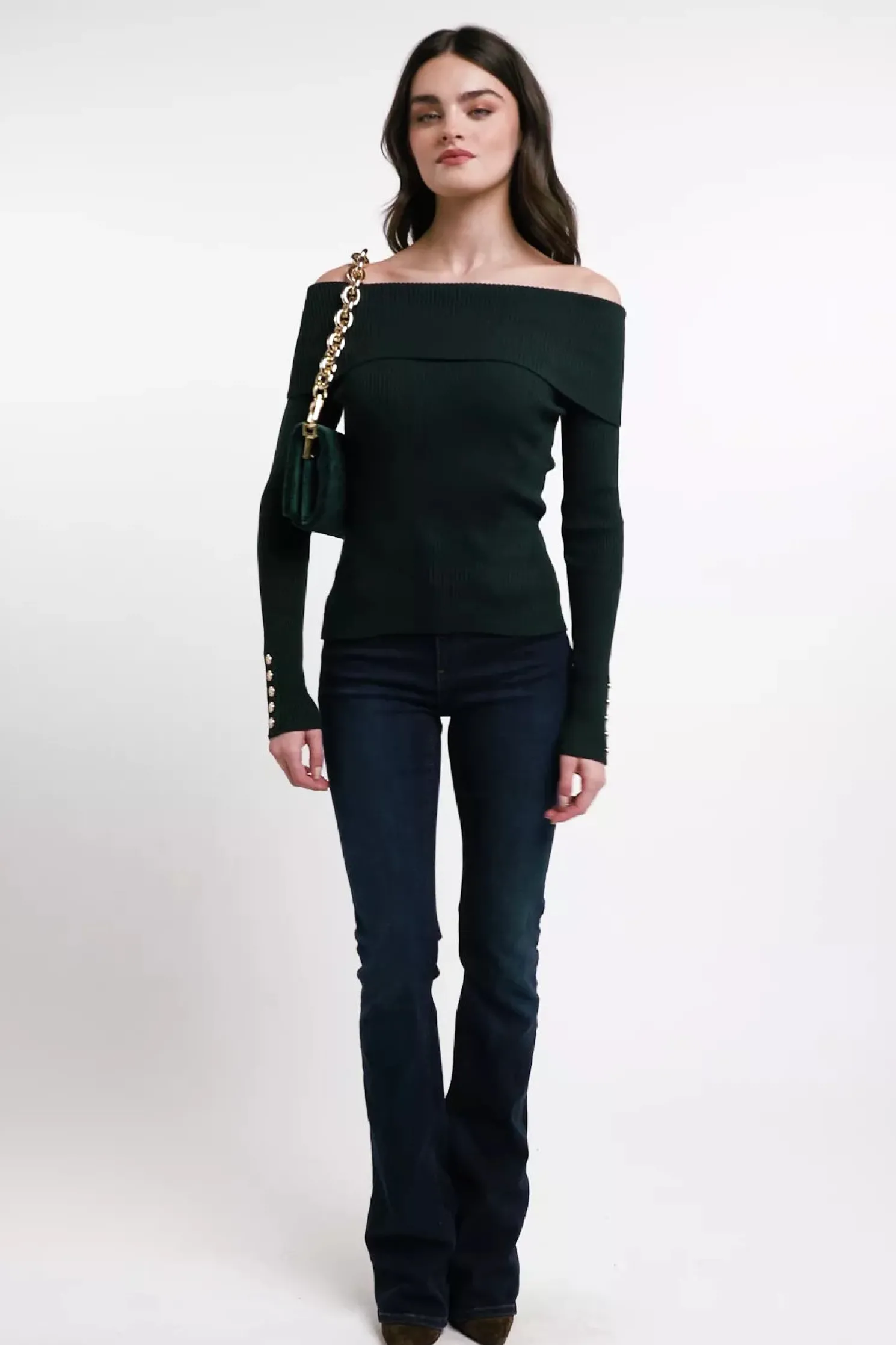 Bardot Knit (Deep Emerald)