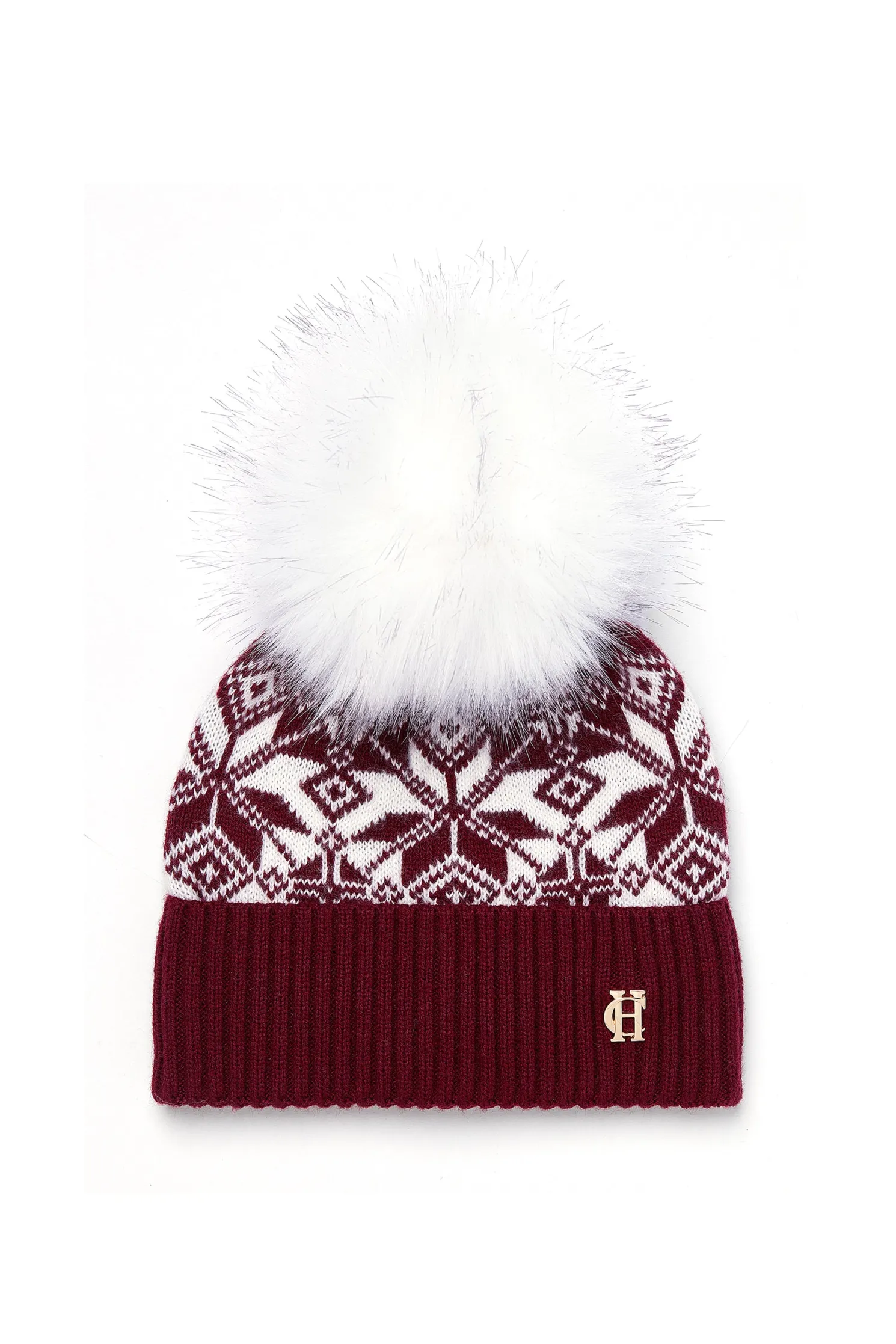 Beatrice Bobble Hat (Merlot Cream)