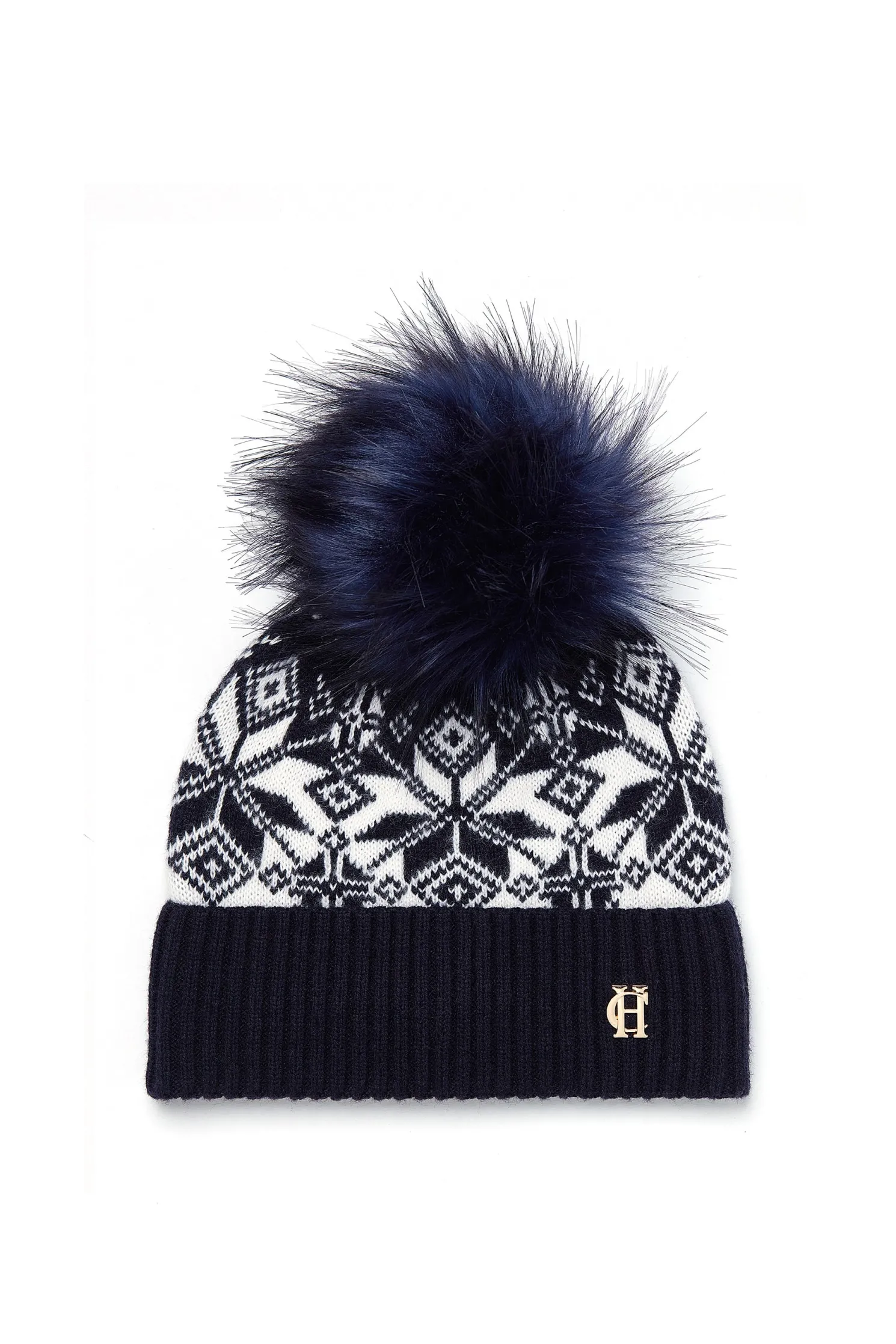 Beatrice Bobble Hat (Ink Navy Cream)