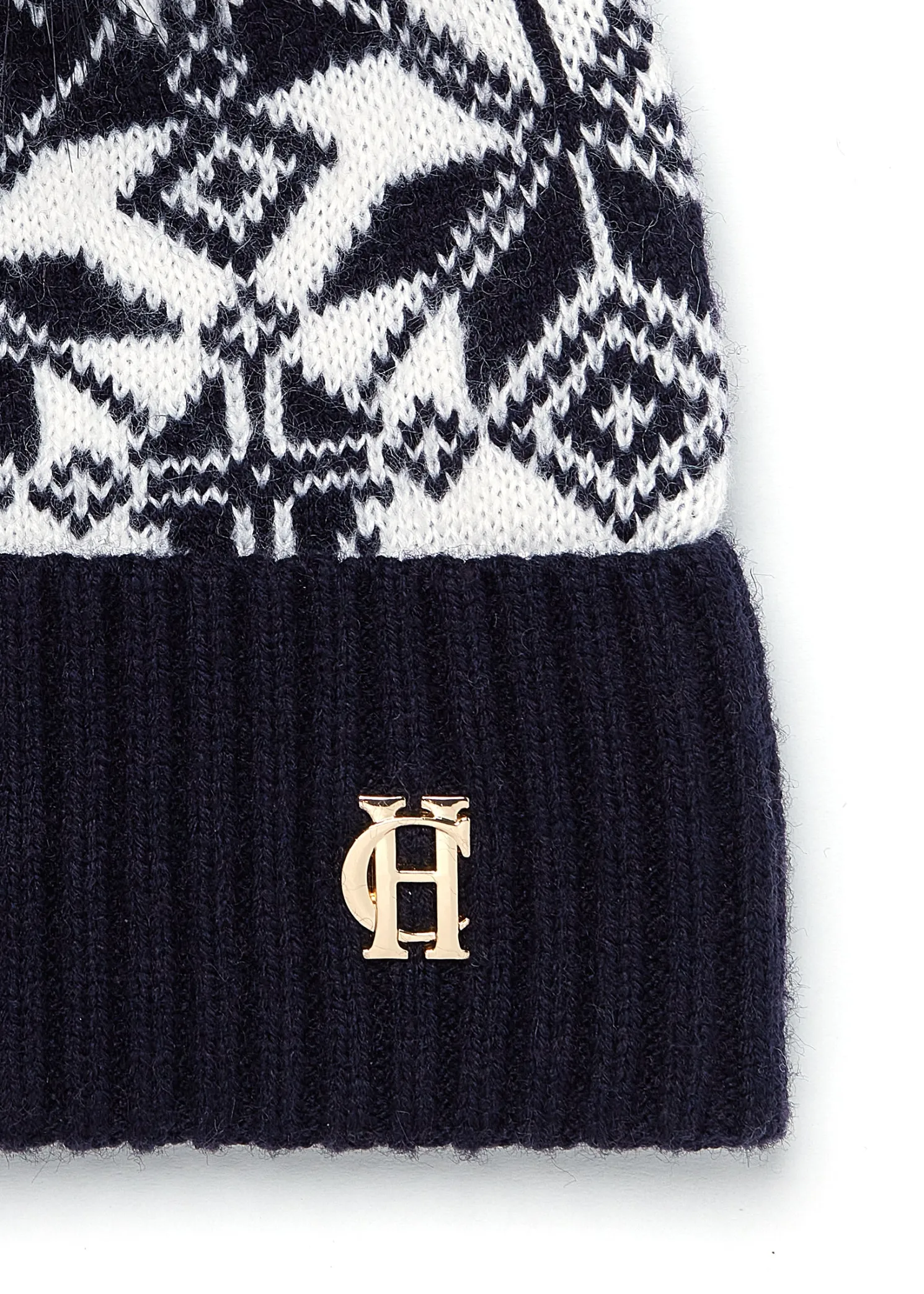 Beatrice Bobble Hat (Ink Navy Cream)