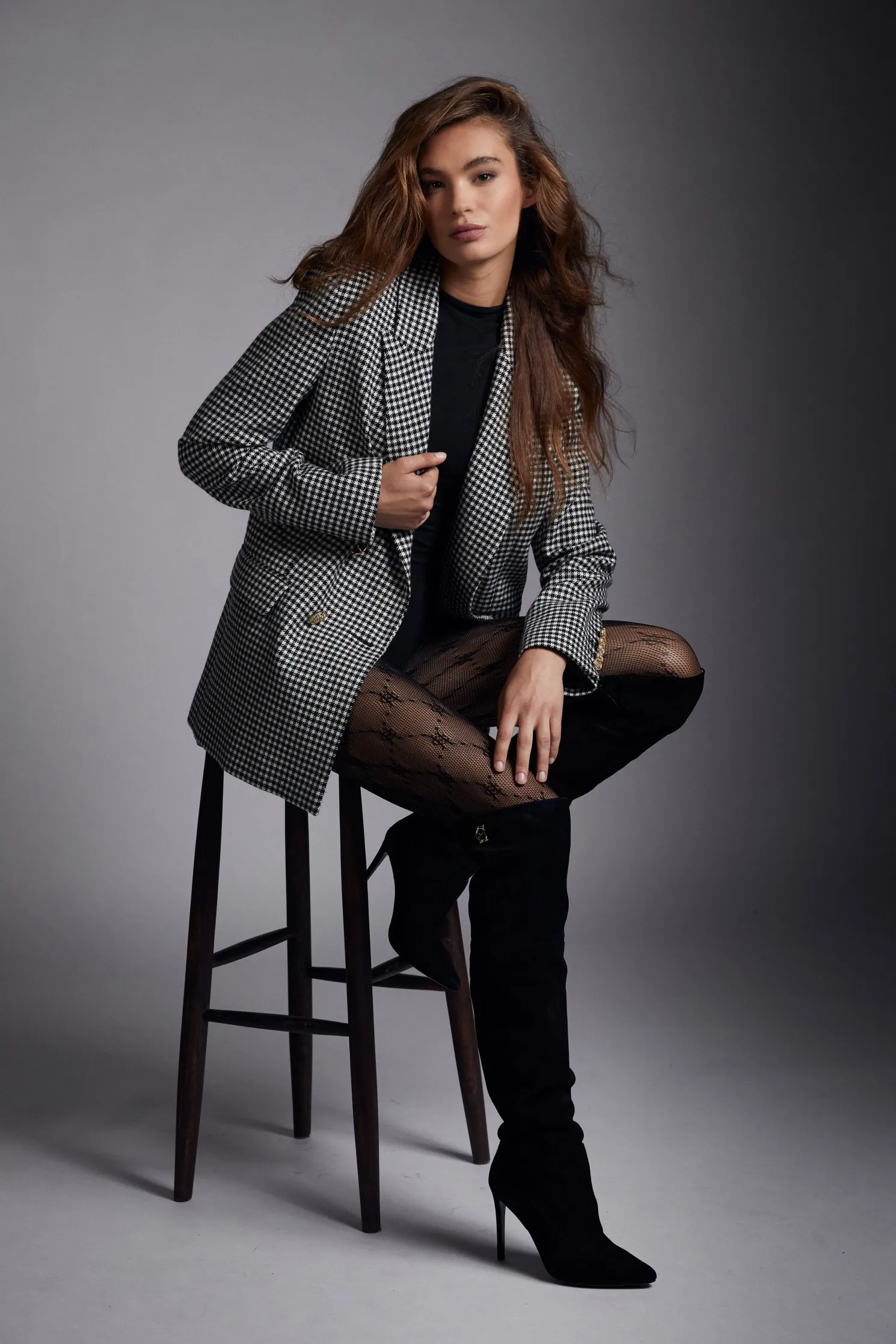 Belgravia Blazer (Black & White Puppy Tooth)