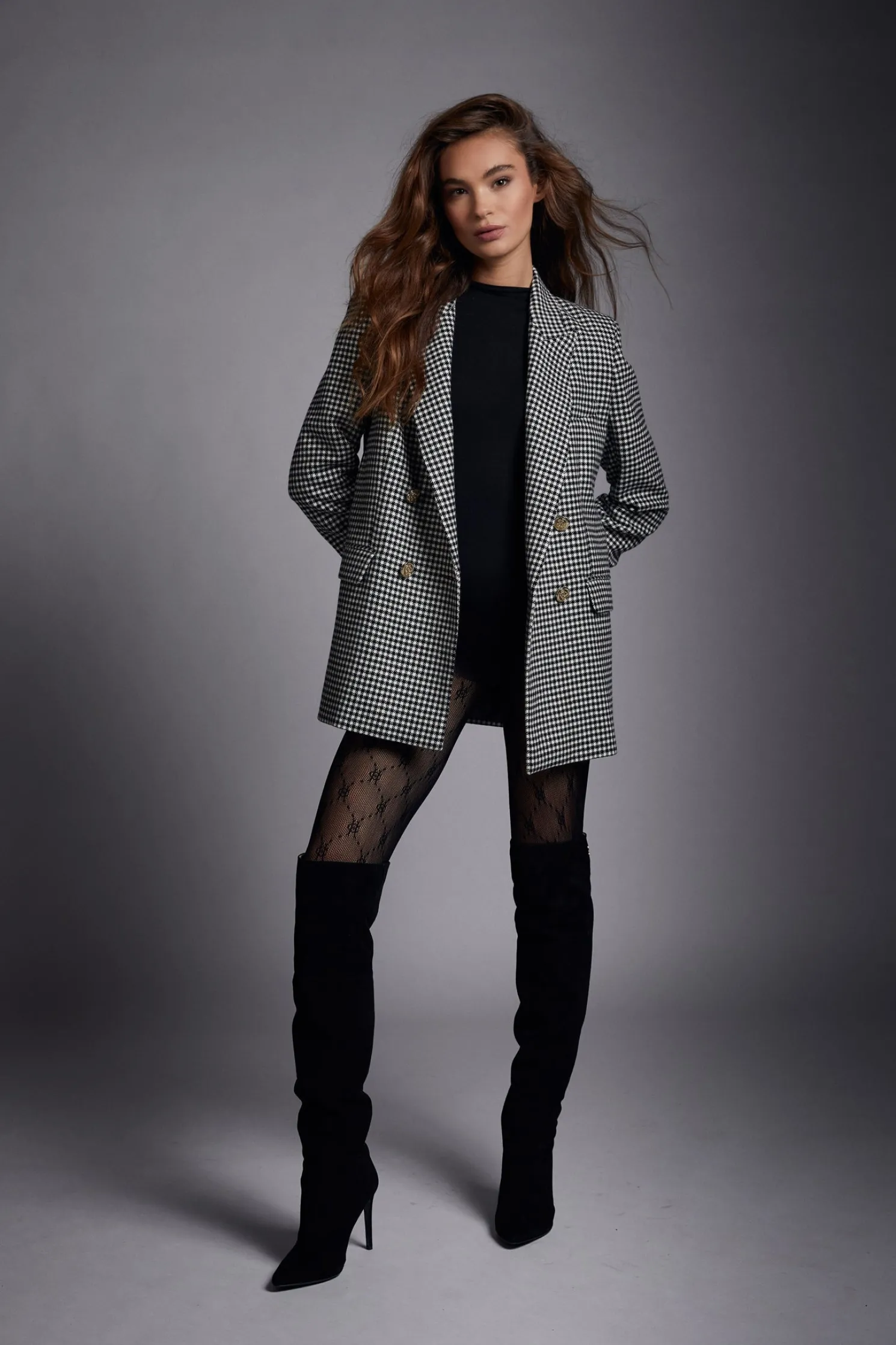 Belgravia Blazer (Black & White Puppy Tooth)