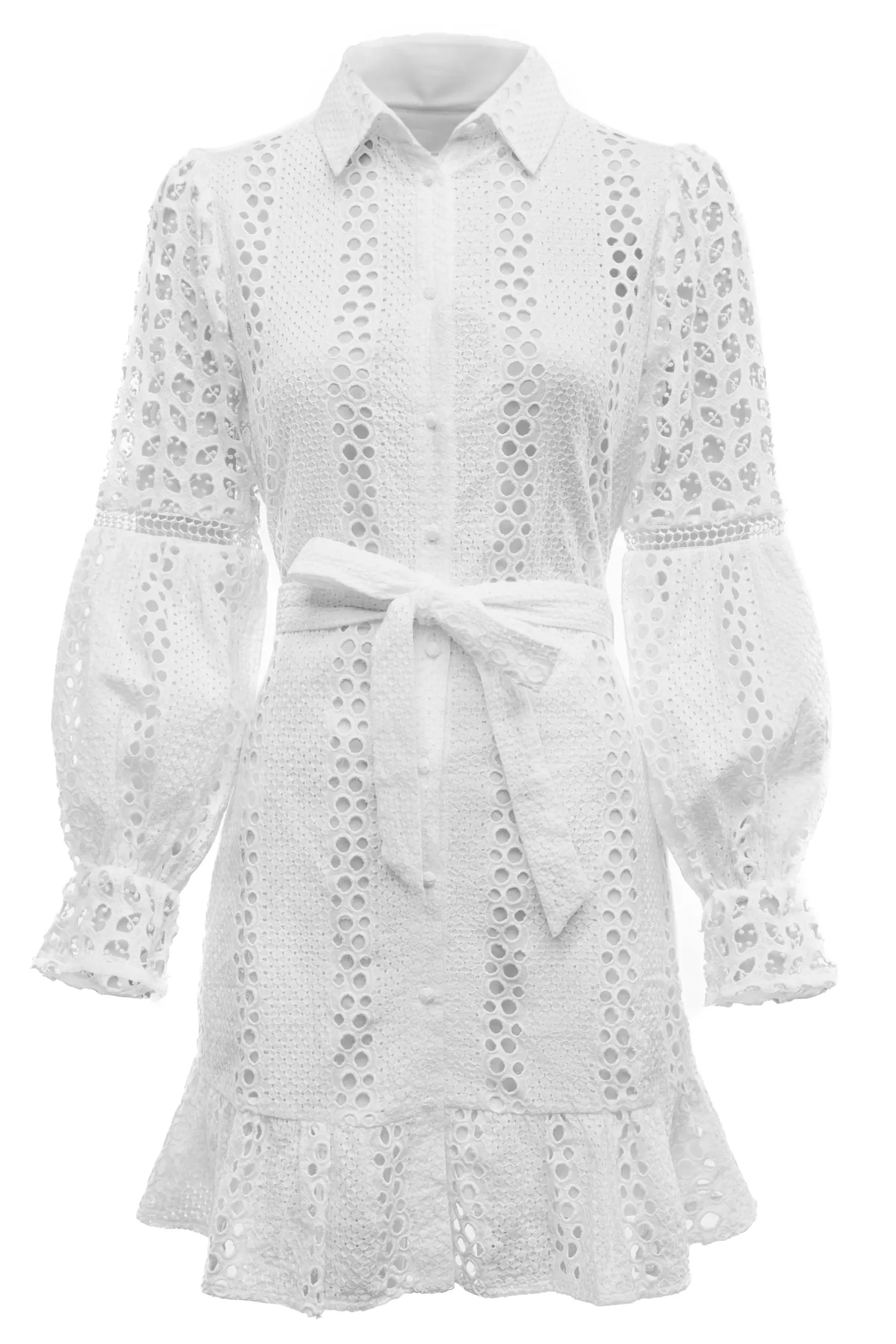 Broderie Lace Dress (White)