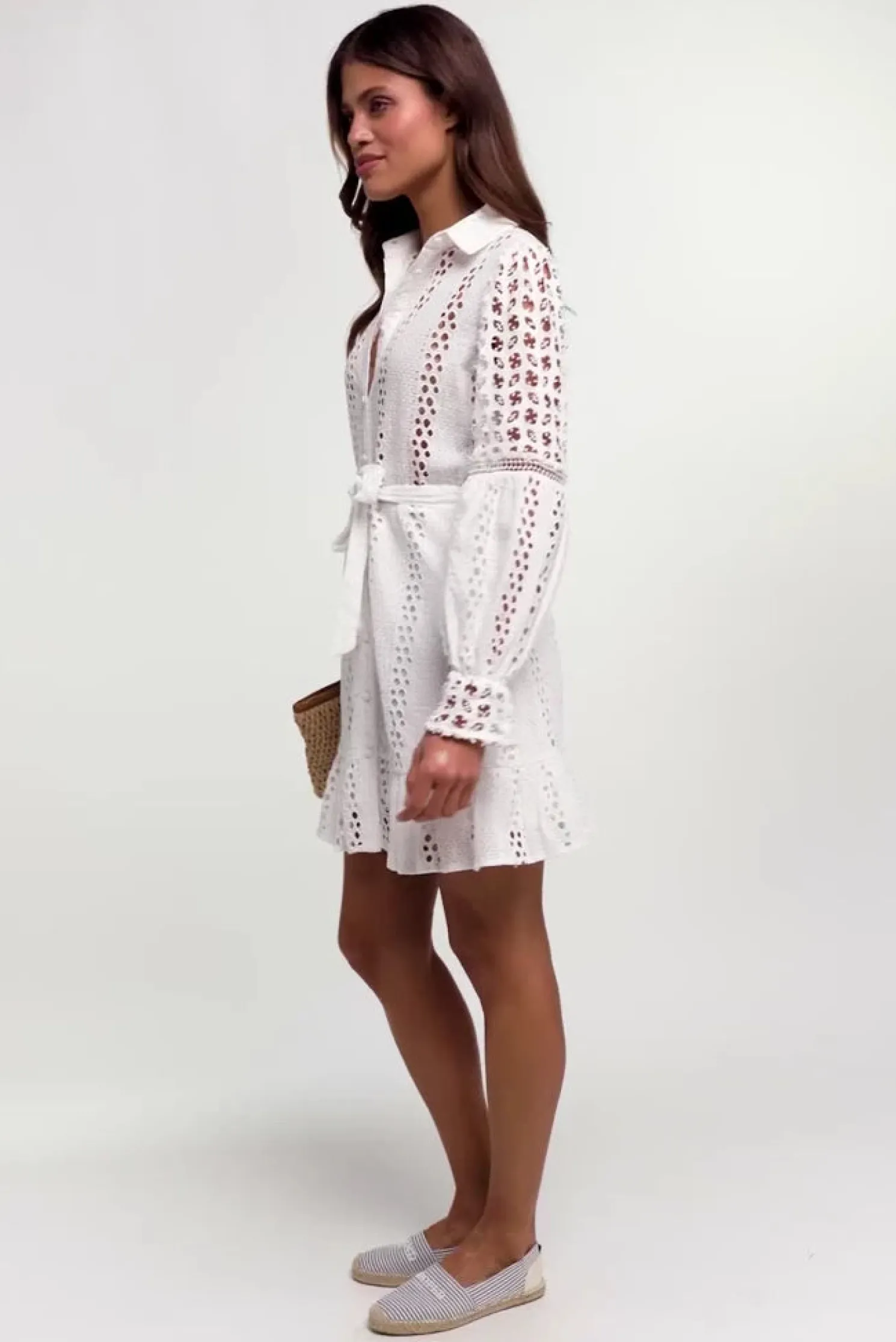 Broderie Lace Dress (White)