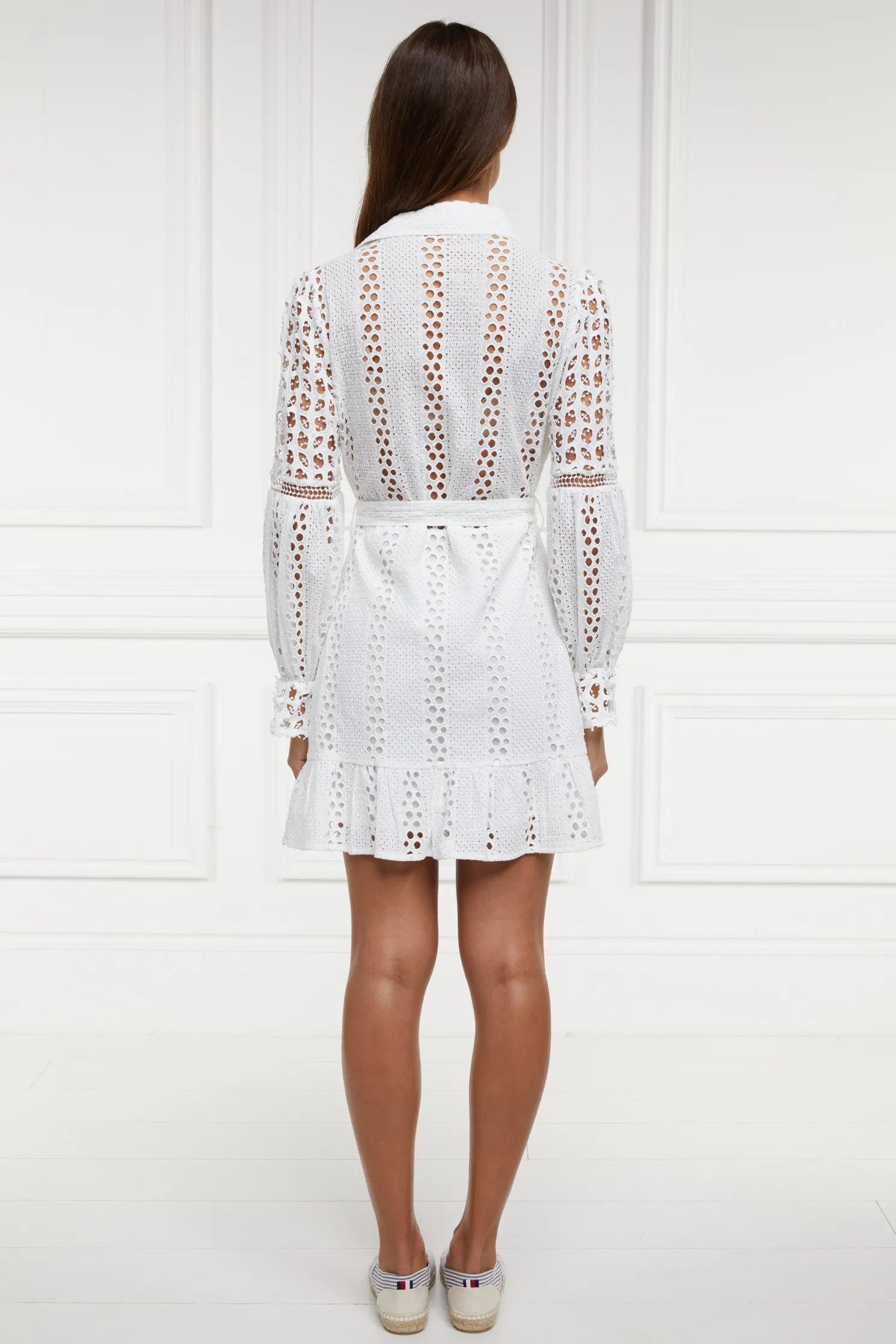 Broderie Lace Dress (White)