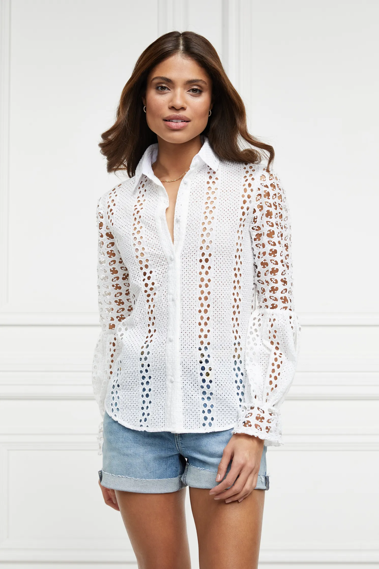 Broderie Lace Shirt (White)