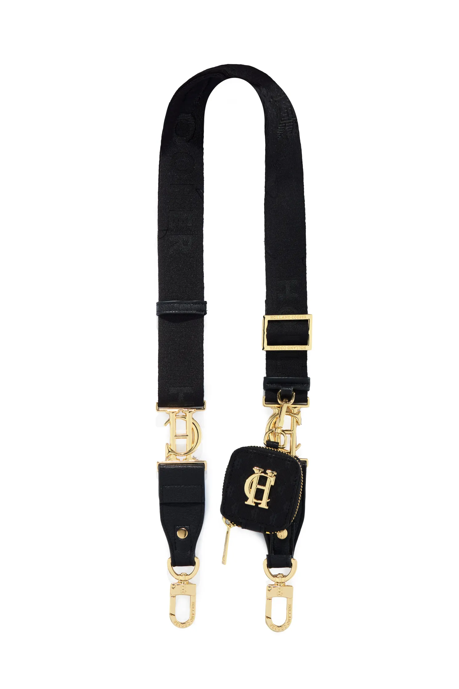 Burghley Bag Strap (Black Monogram)