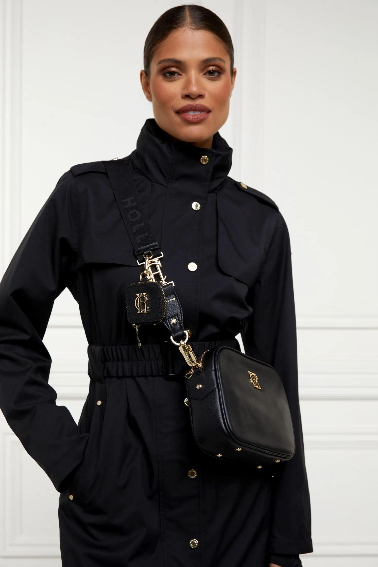 Burghley Bag Strap (Black Monogram)