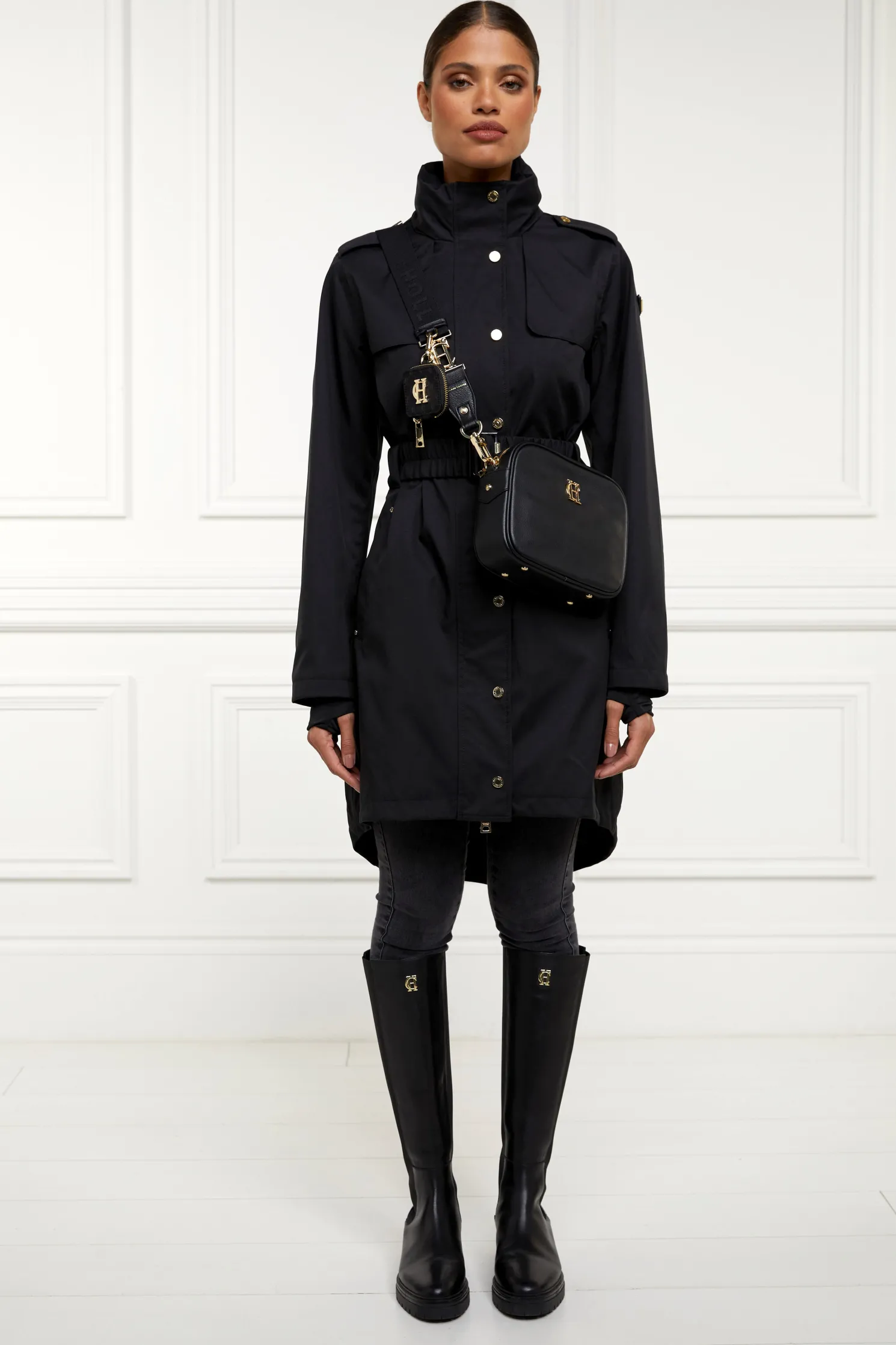 Burghley Bag Strap (Black Monogram)