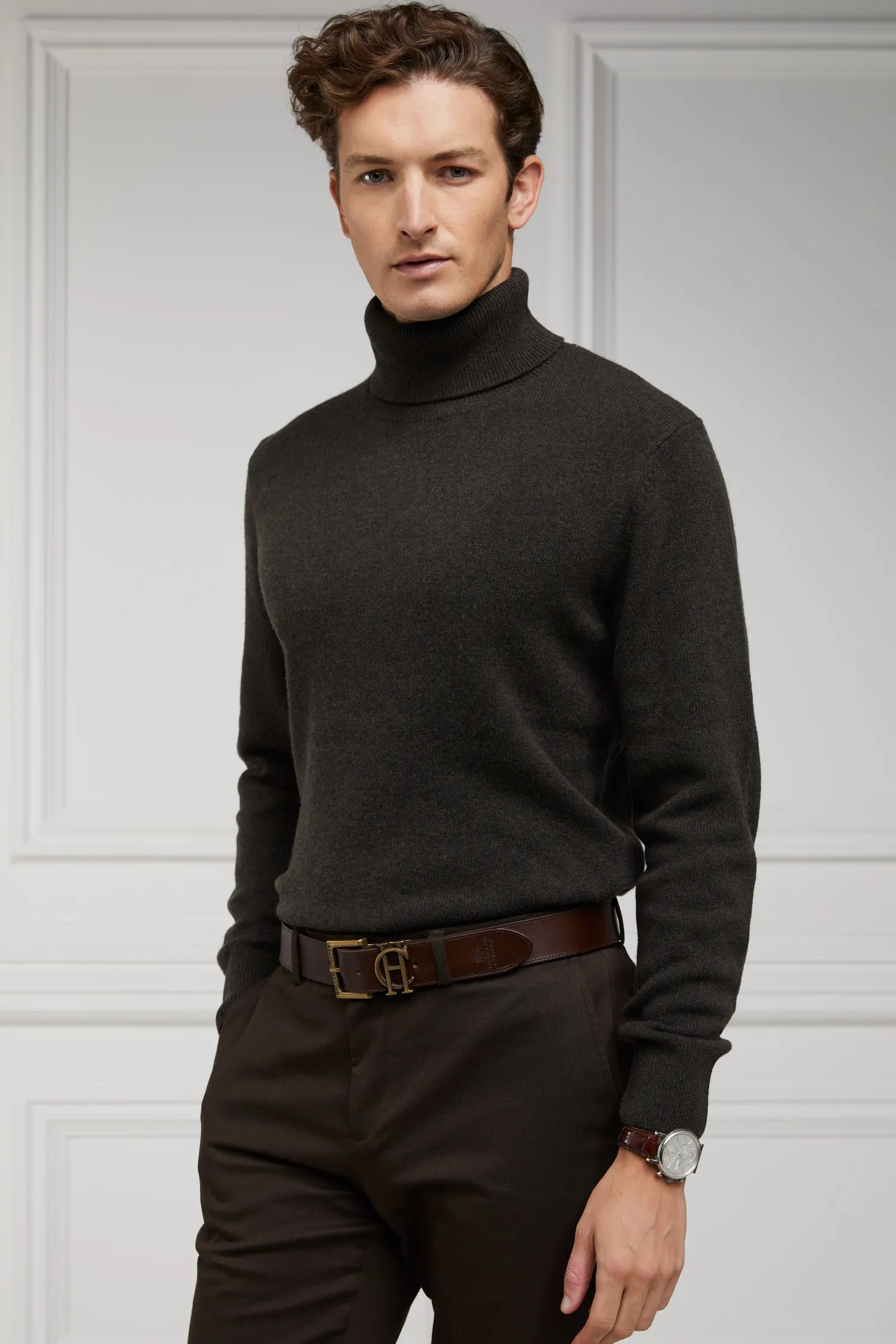 Byron Roll Neck Knit (Moss)