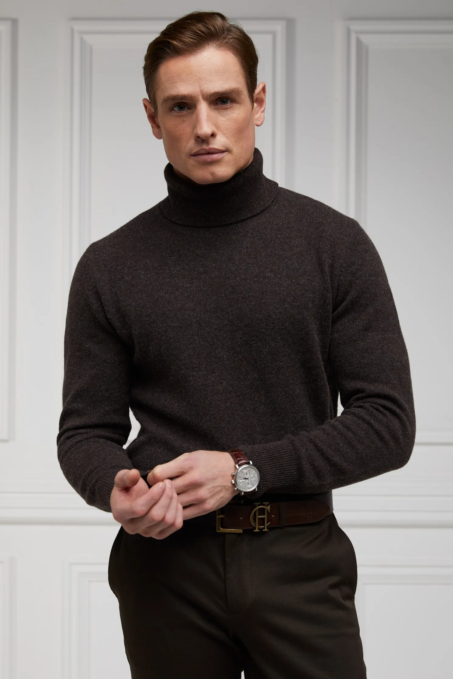 Byron Roll Neck Knit (Chocolate)