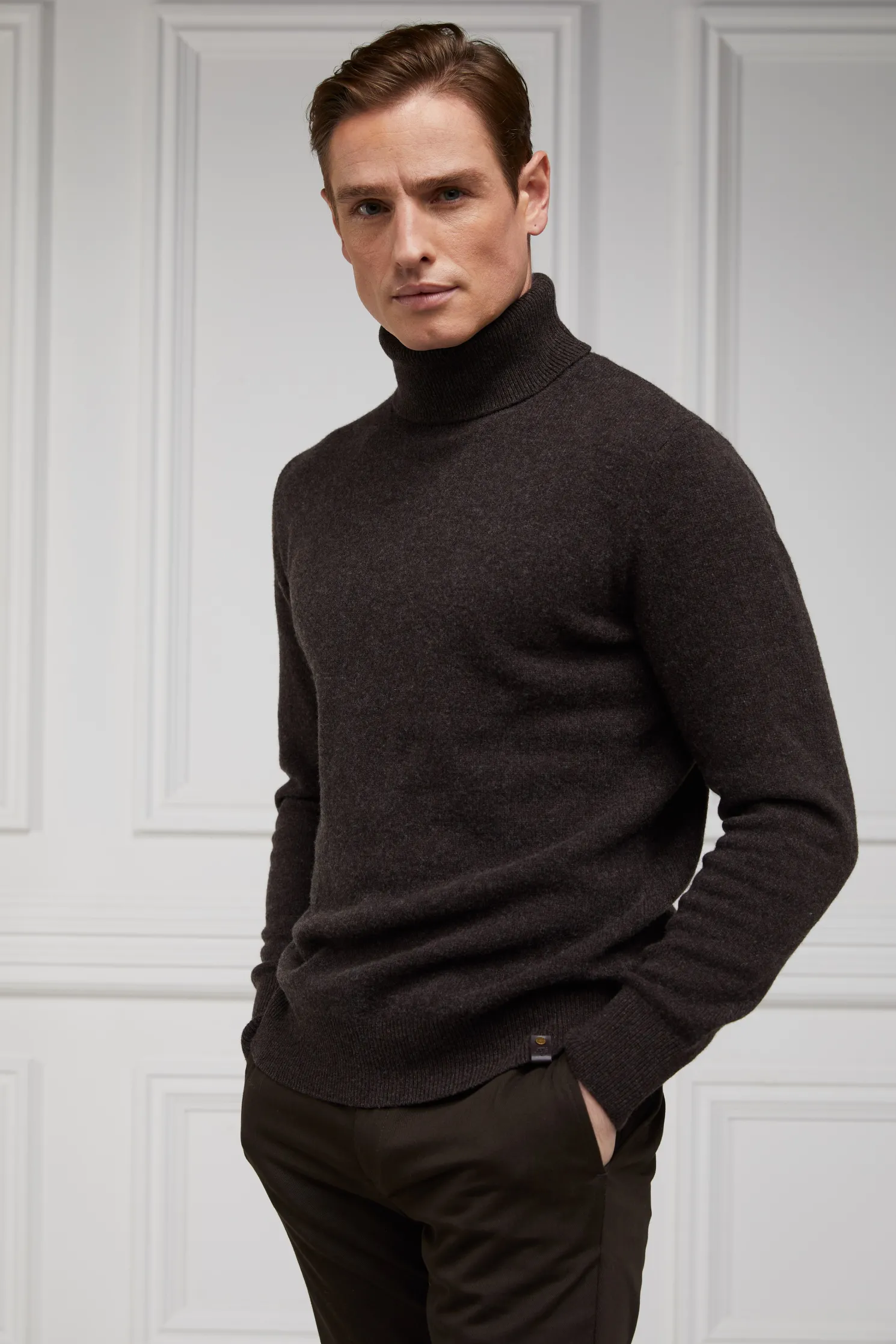 Byron Roll Neck Knit (Chocolate)