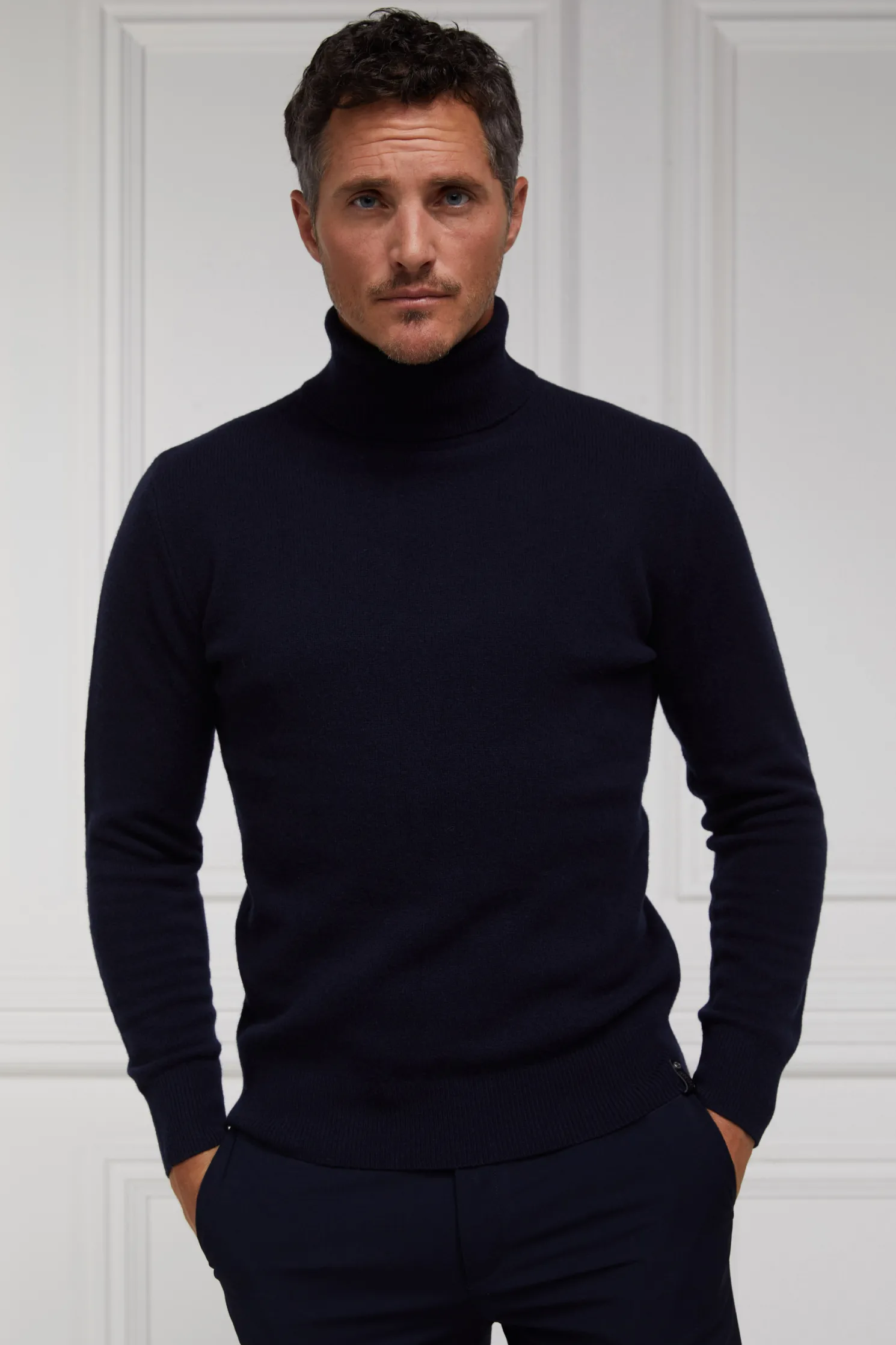 Byron Roll Neck Knit (Navy)