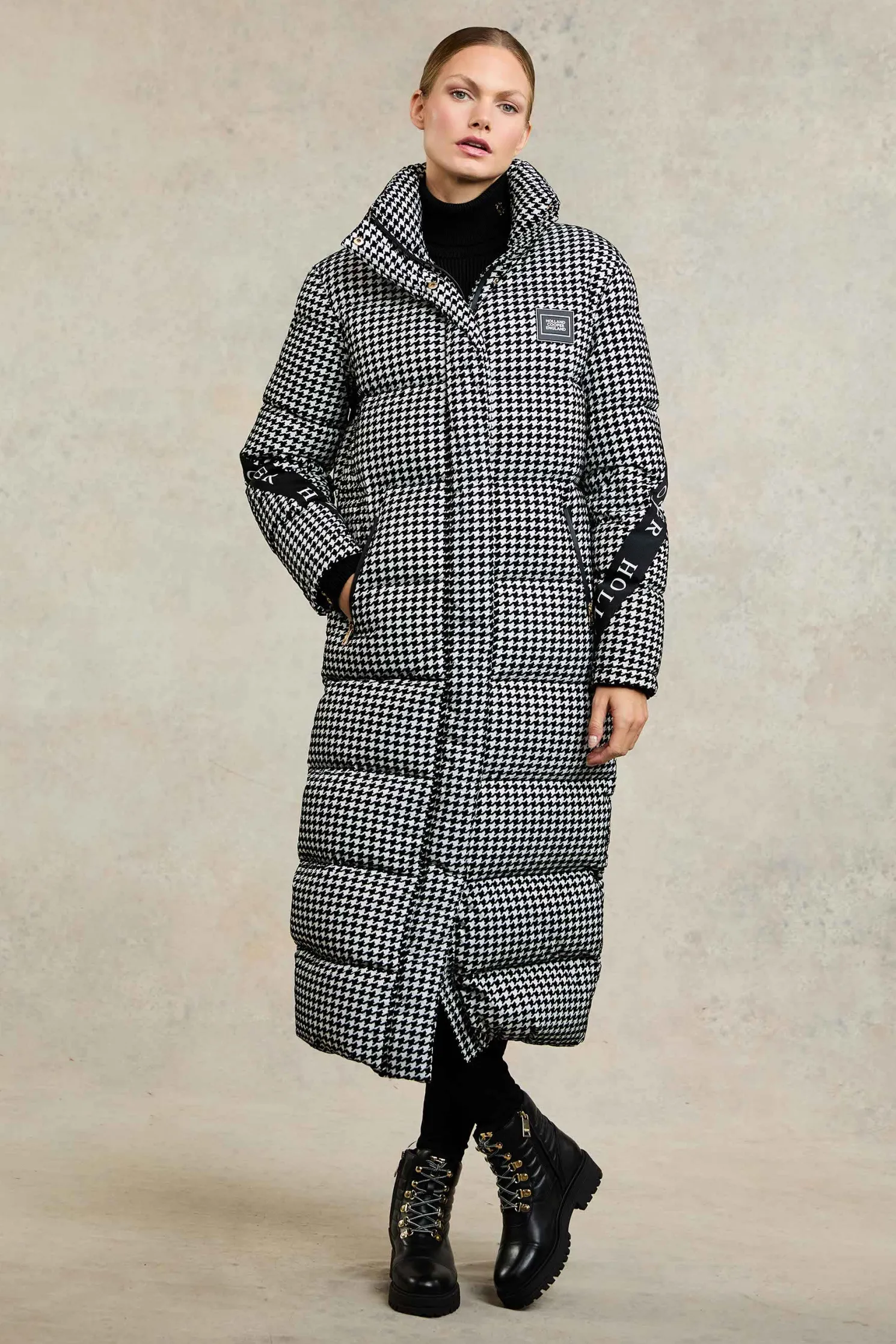 Camden Longline Coat (Houndstooth)
