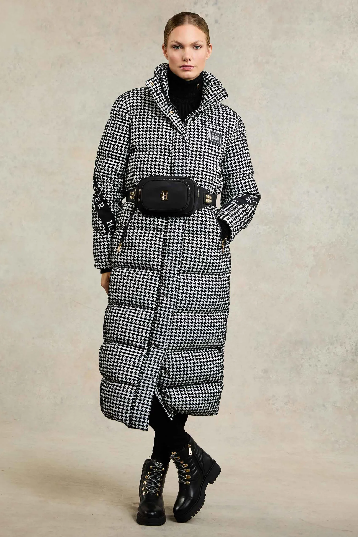 Camden Longline Coat (Houndstooth)