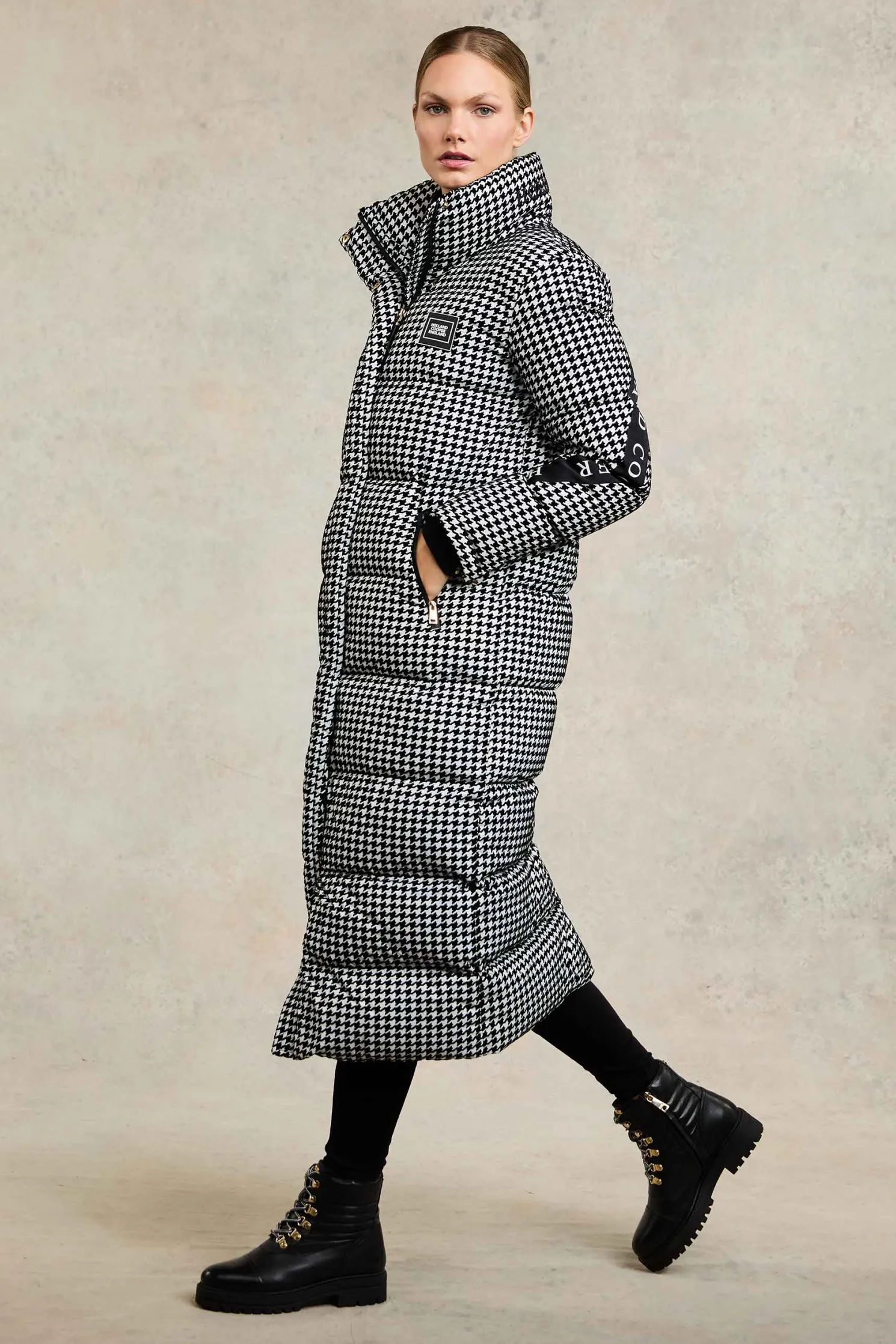 Camden Longline Coat (Houndstooth)