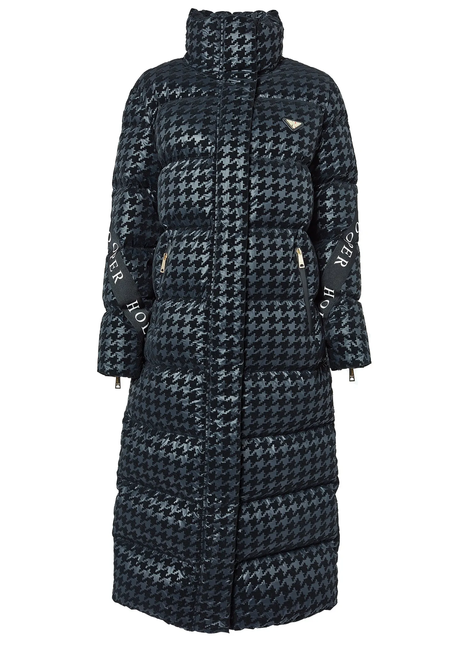 Camden Longline Coat (Mono Houndstooth)