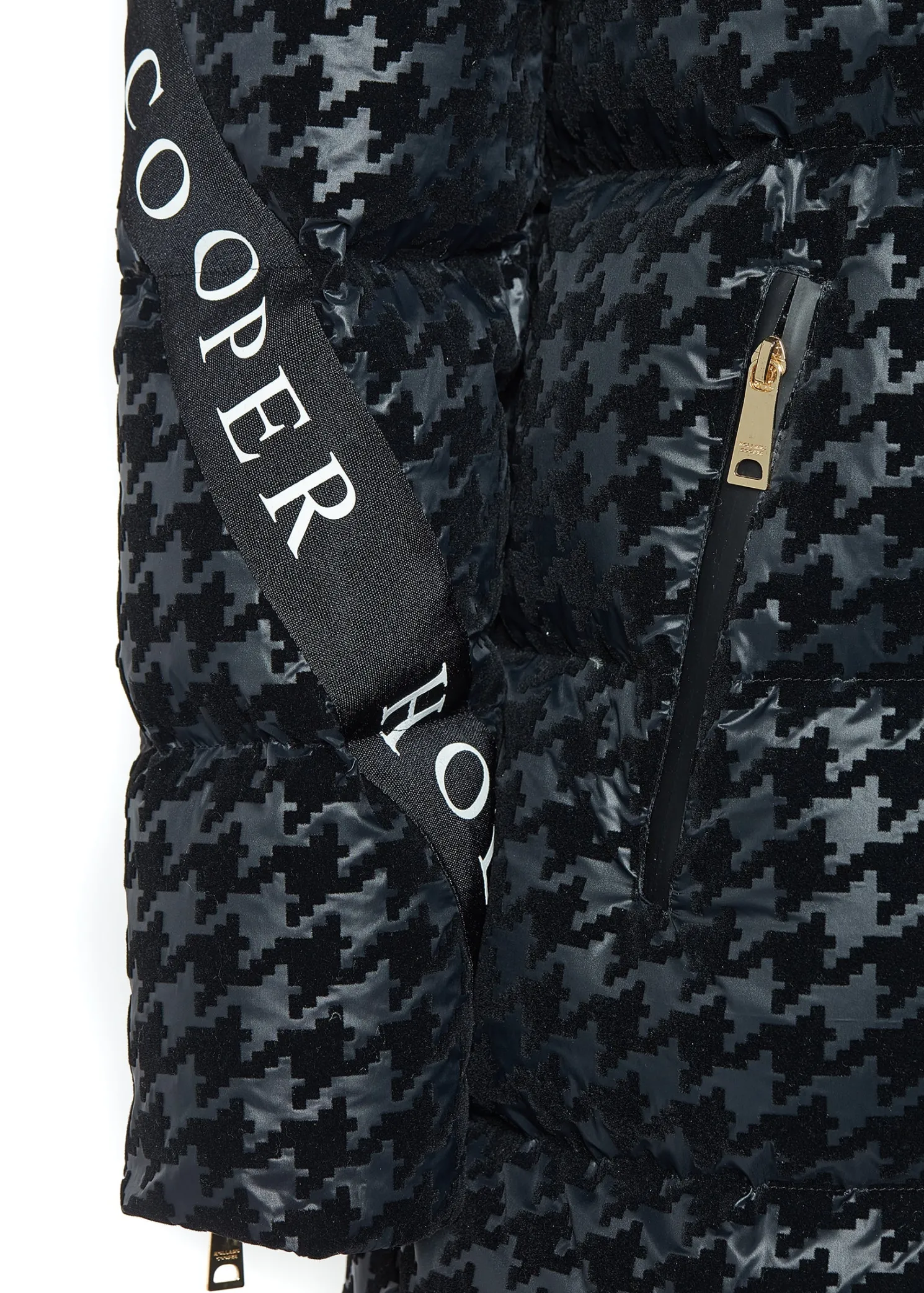 Camden Longline Coat (Mono Houndstooth)