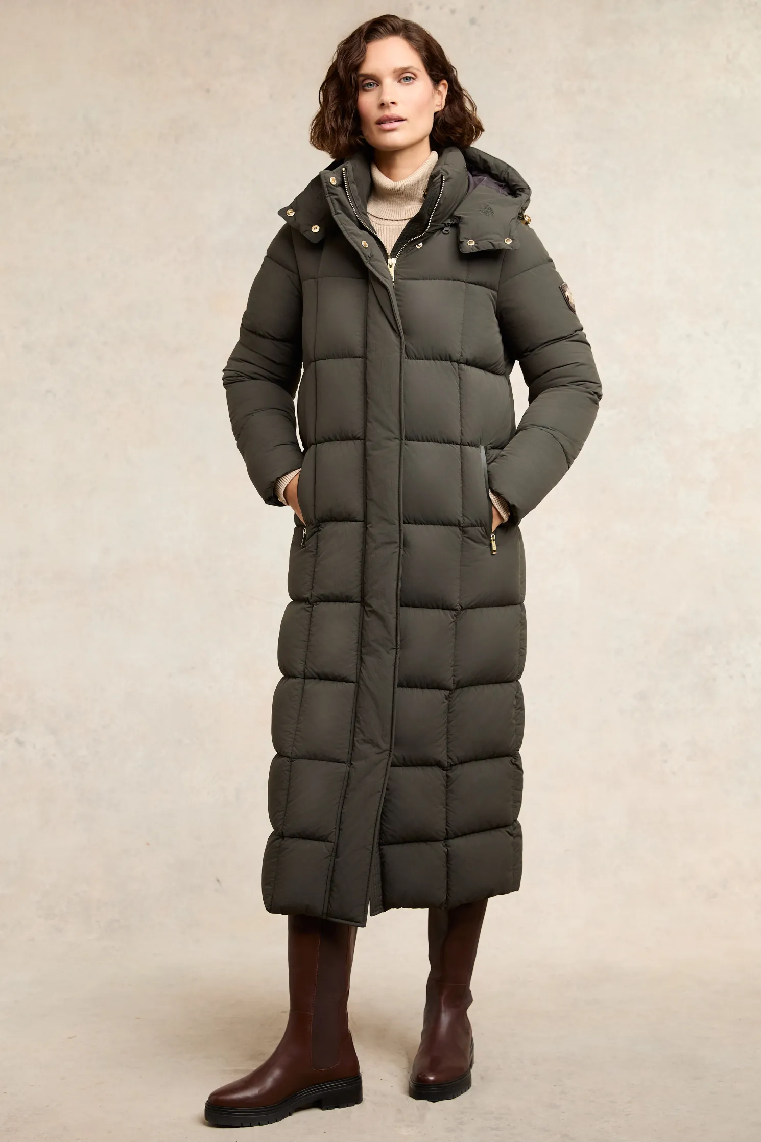 Carrington Longline Coat (Dark Olive)