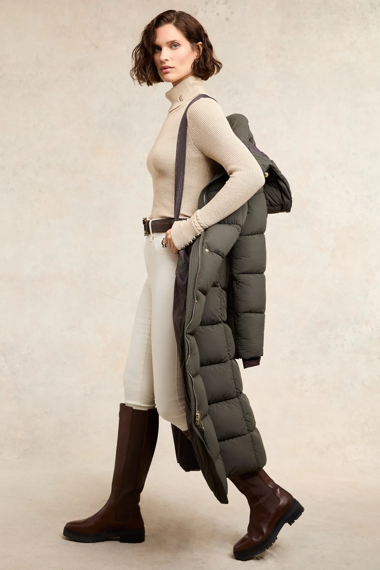 Carrington Longline Coat (Dark Olive)