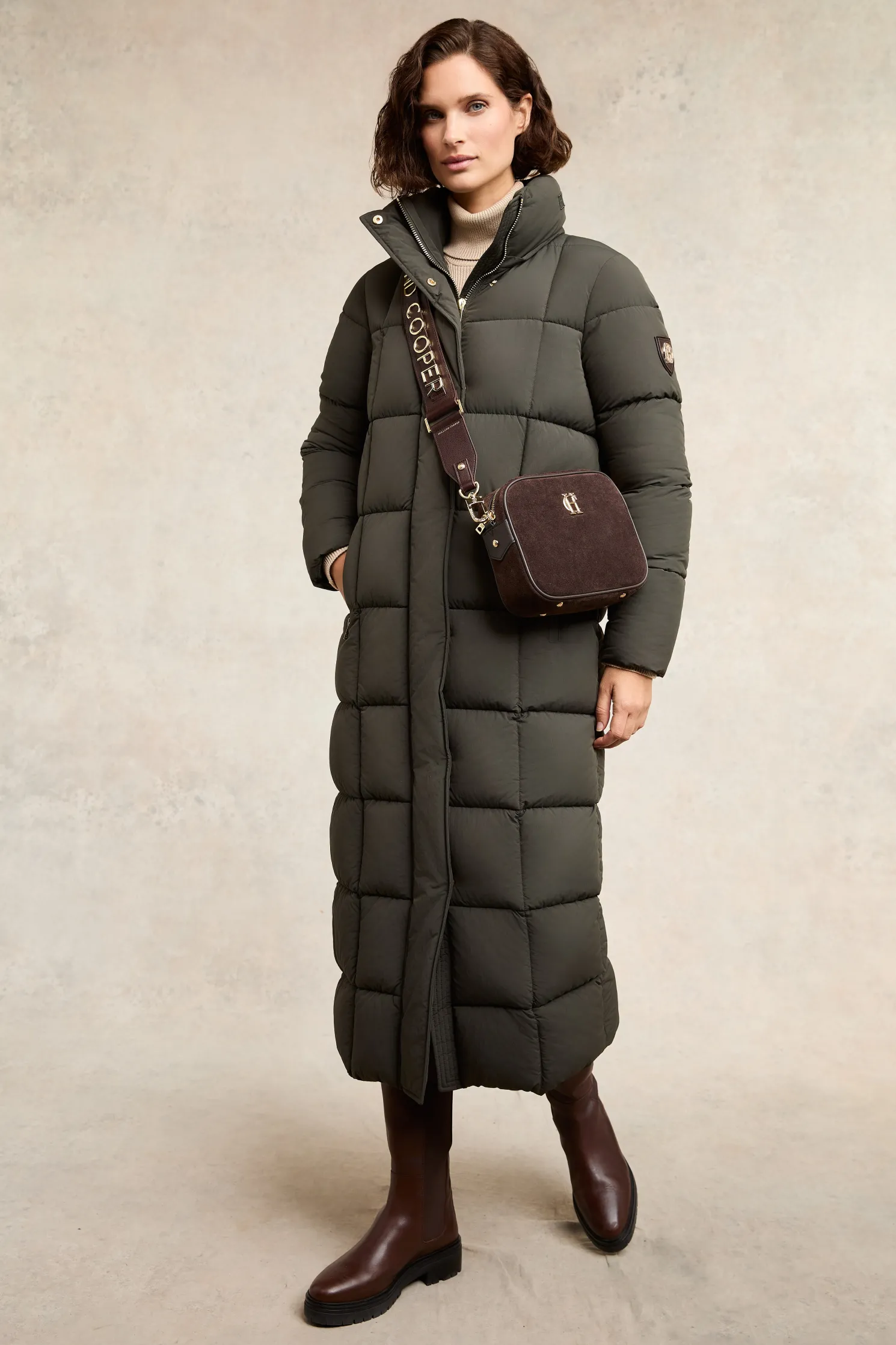 Carrington Longline Coat (Dark Olive)