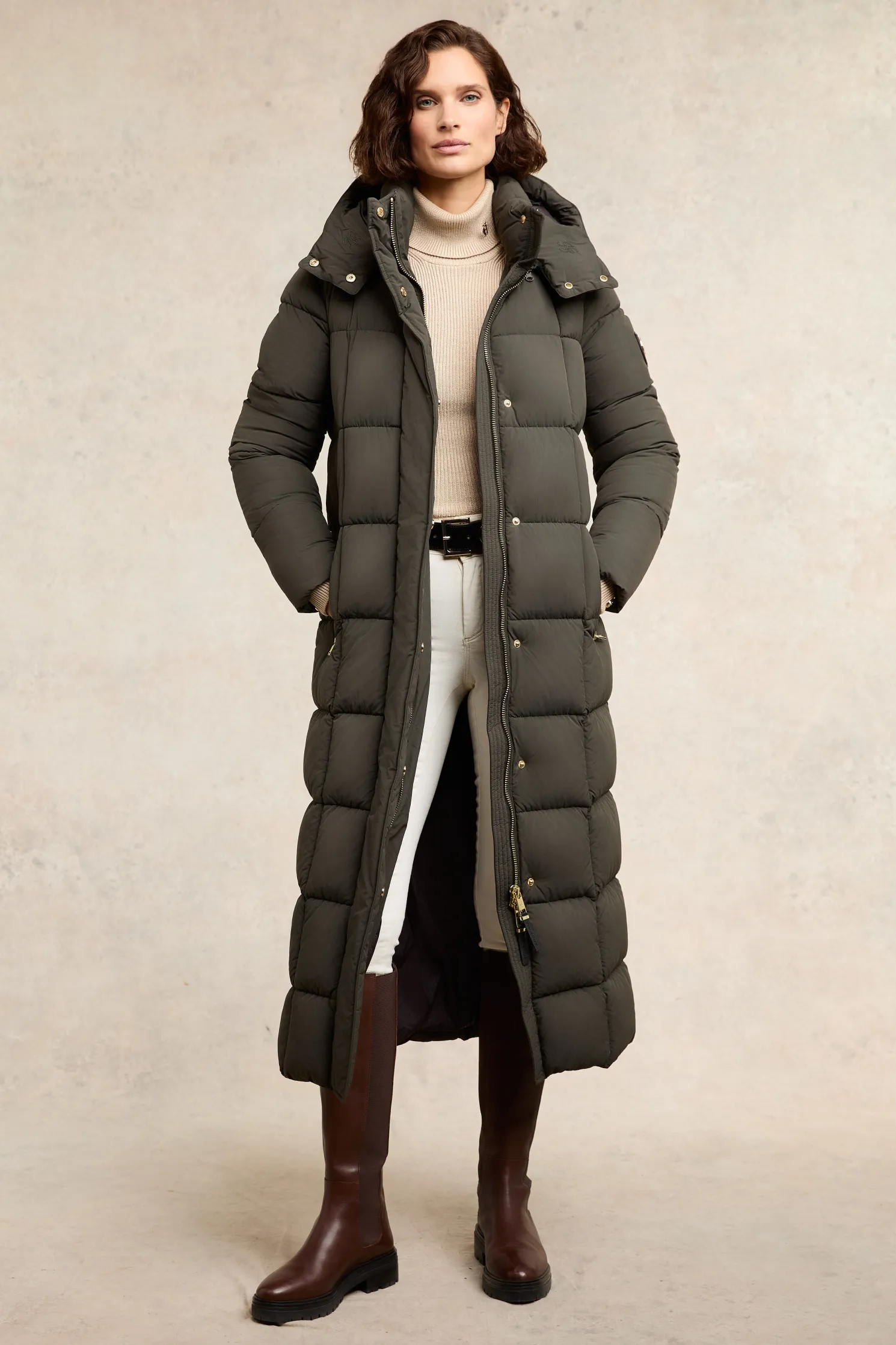 Carrington Longline Coat (Dark Olive)