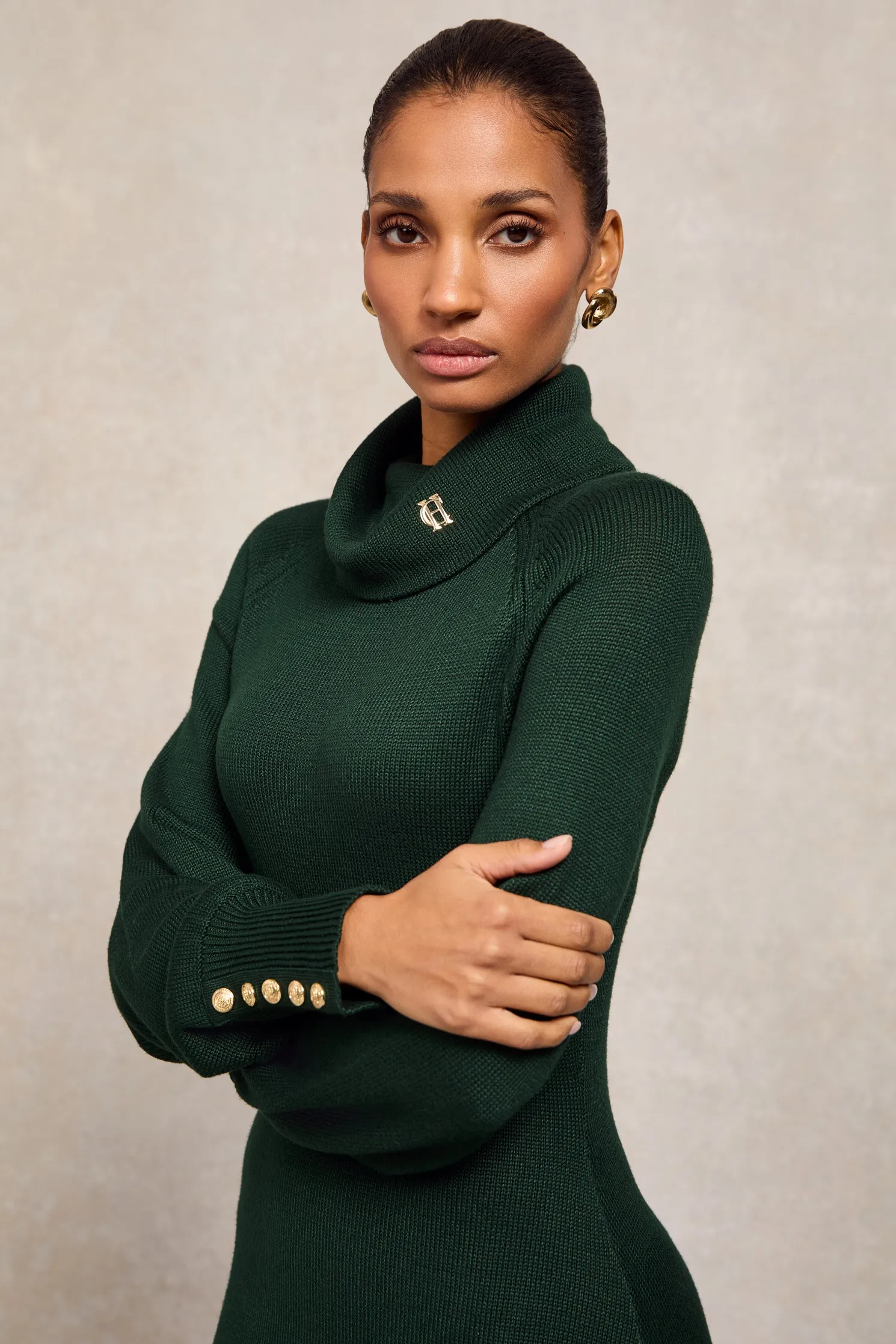 Chamonix Fit & Flare Dress (Deep Emerald)