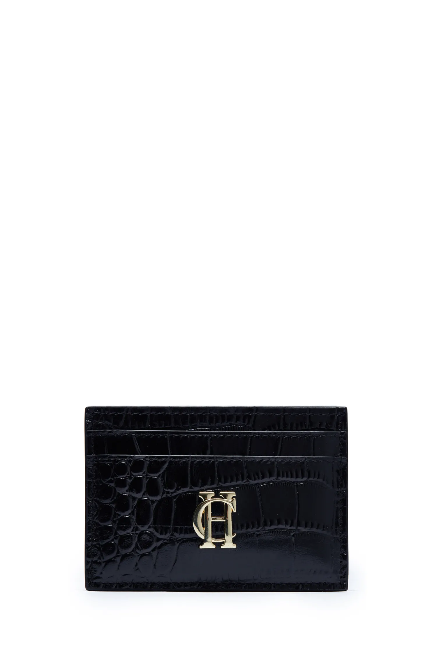 Chelsea Card Holder (Black Croc)